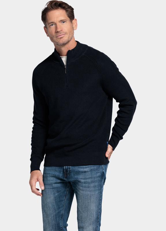 Baileys Half Zip Blauw Pullover 1/2 Zip  half cardig 528437/60