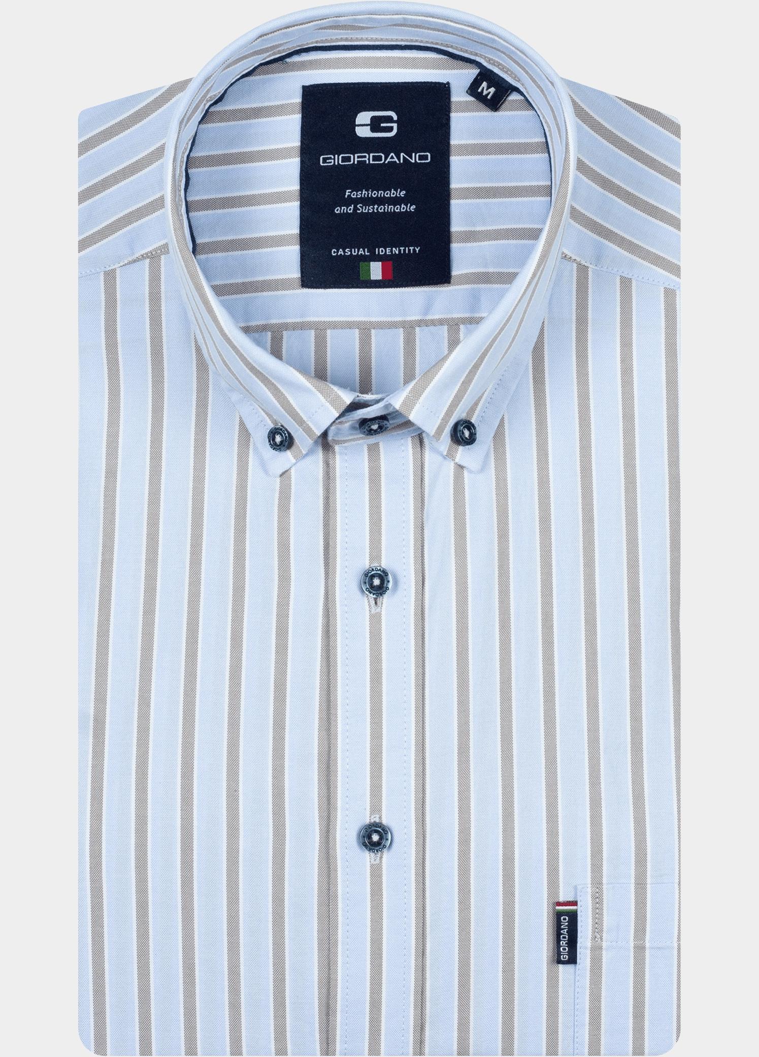 Giordano Overhemd heren Blauw Dino Long Sleeve Button Down 617121/61