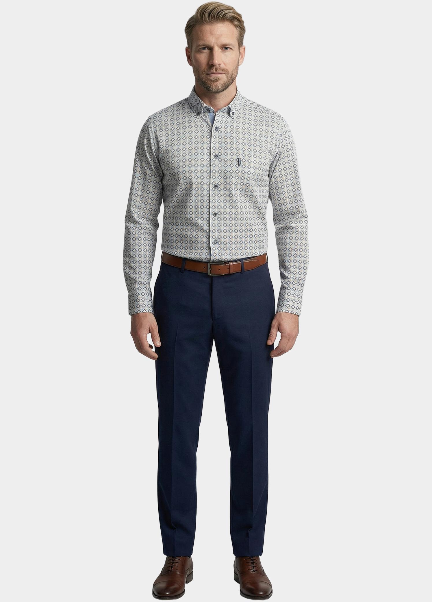 Giordano Overhemd heren Blauw Ivy Long Sleeve Button Down S 617024/60
