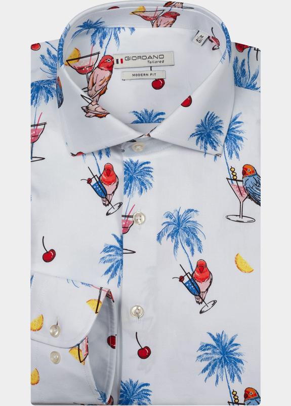 Giordano Overhemd heren Blauw Maggiore Long Sleeve Semi Cut 617890/61