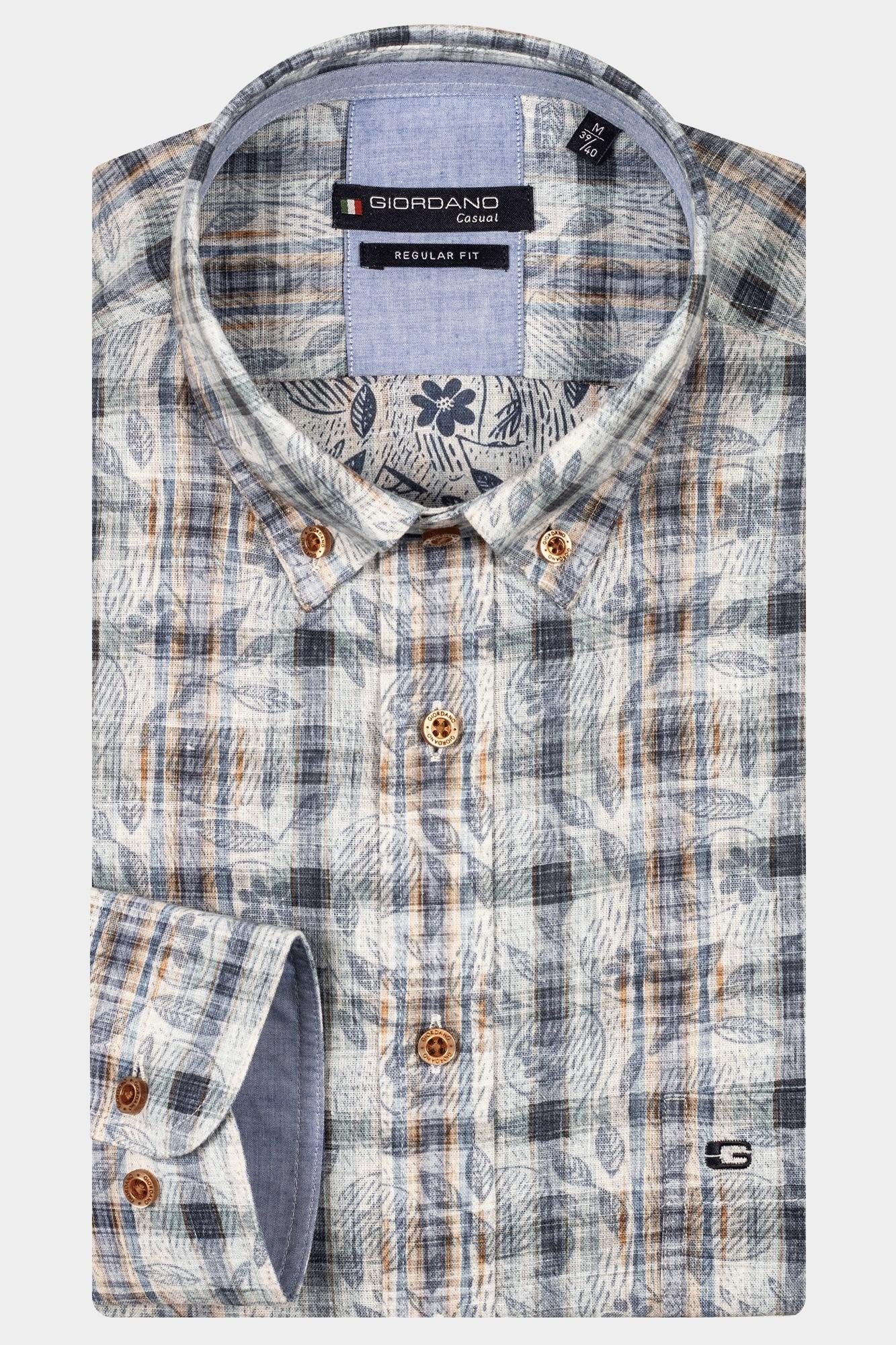 Giordano Casual hemd lange mouw Blauw Ivy long sleeve button down d 517300/60