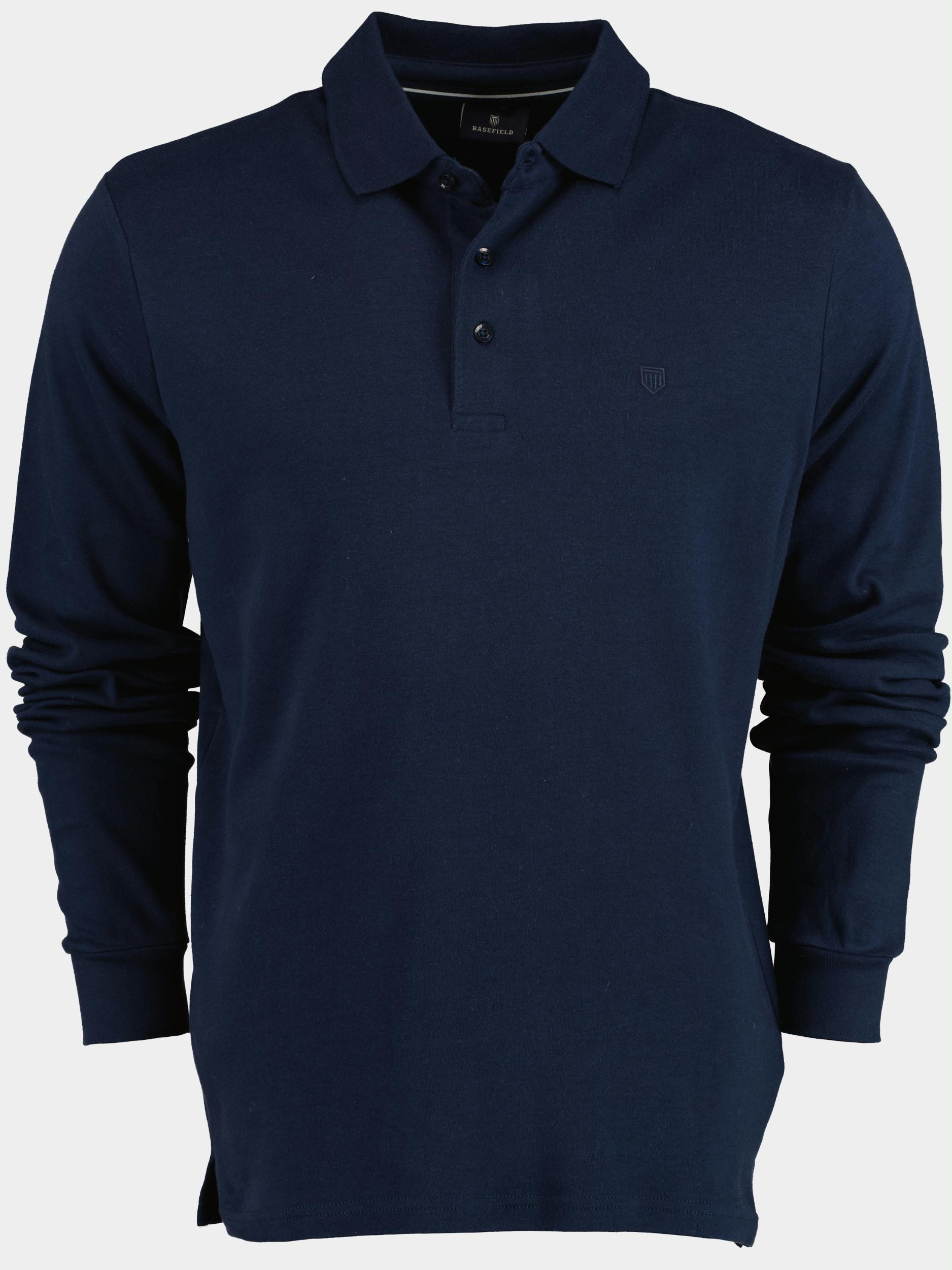 Basefield Polo lange mouw Blauw Polo Shirt 1/1 219017458/604