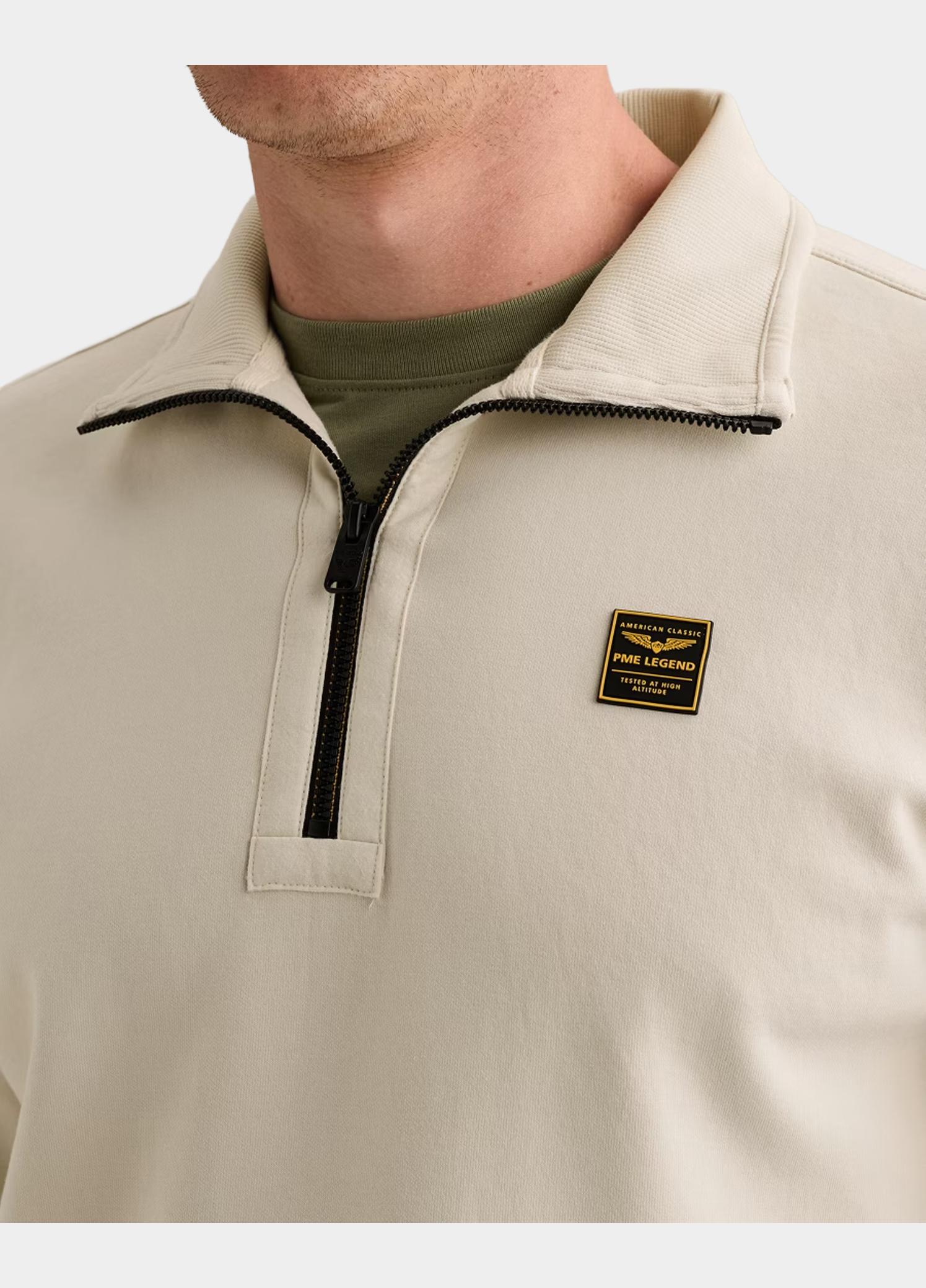 PME Legend Half Zip Beige Half zip collar interlock jer PSW2608423/7013
