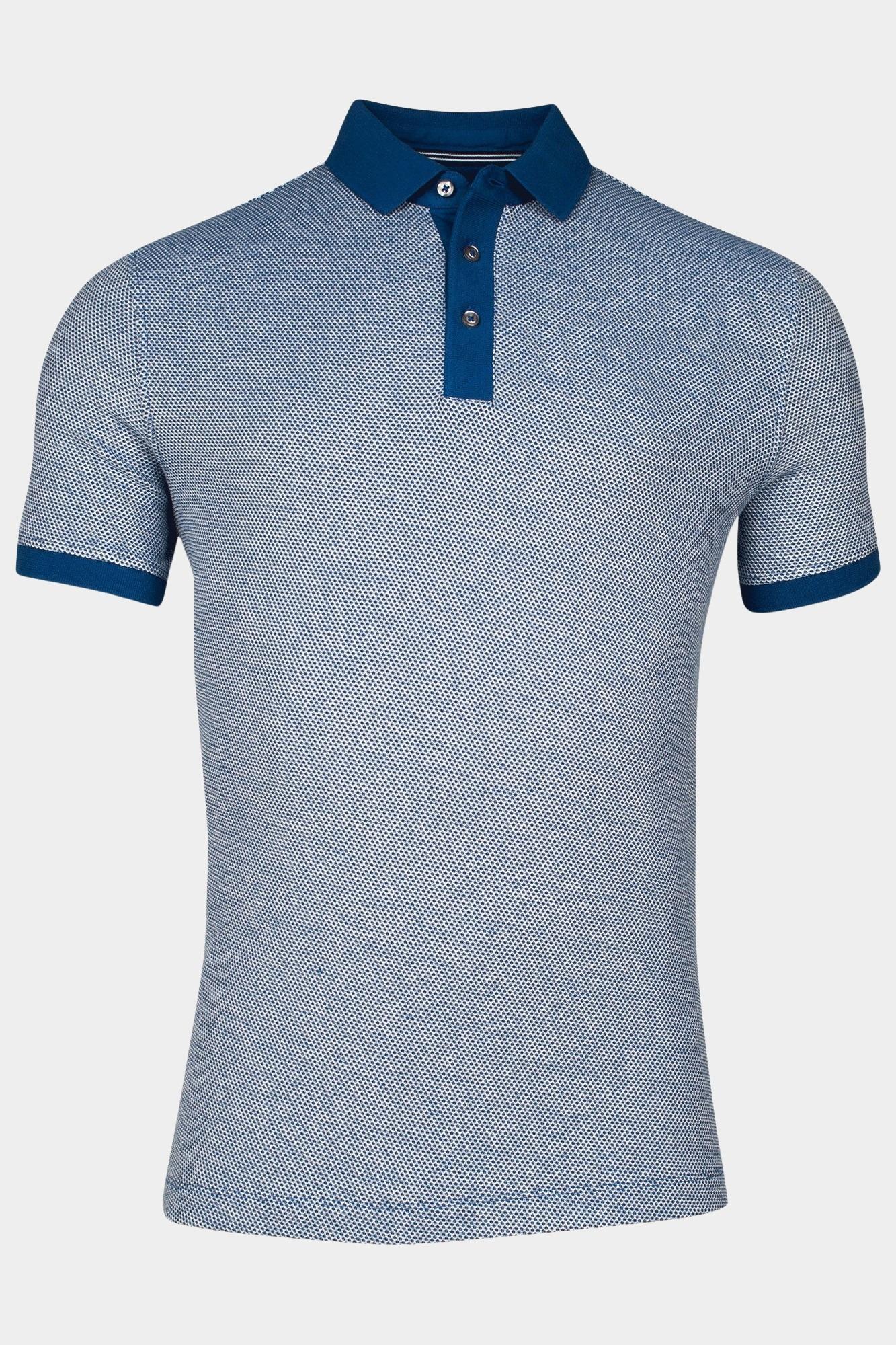 Baileys Polo korte mouw Blauw Poloshirt 2-tone Structure PI 515274/68