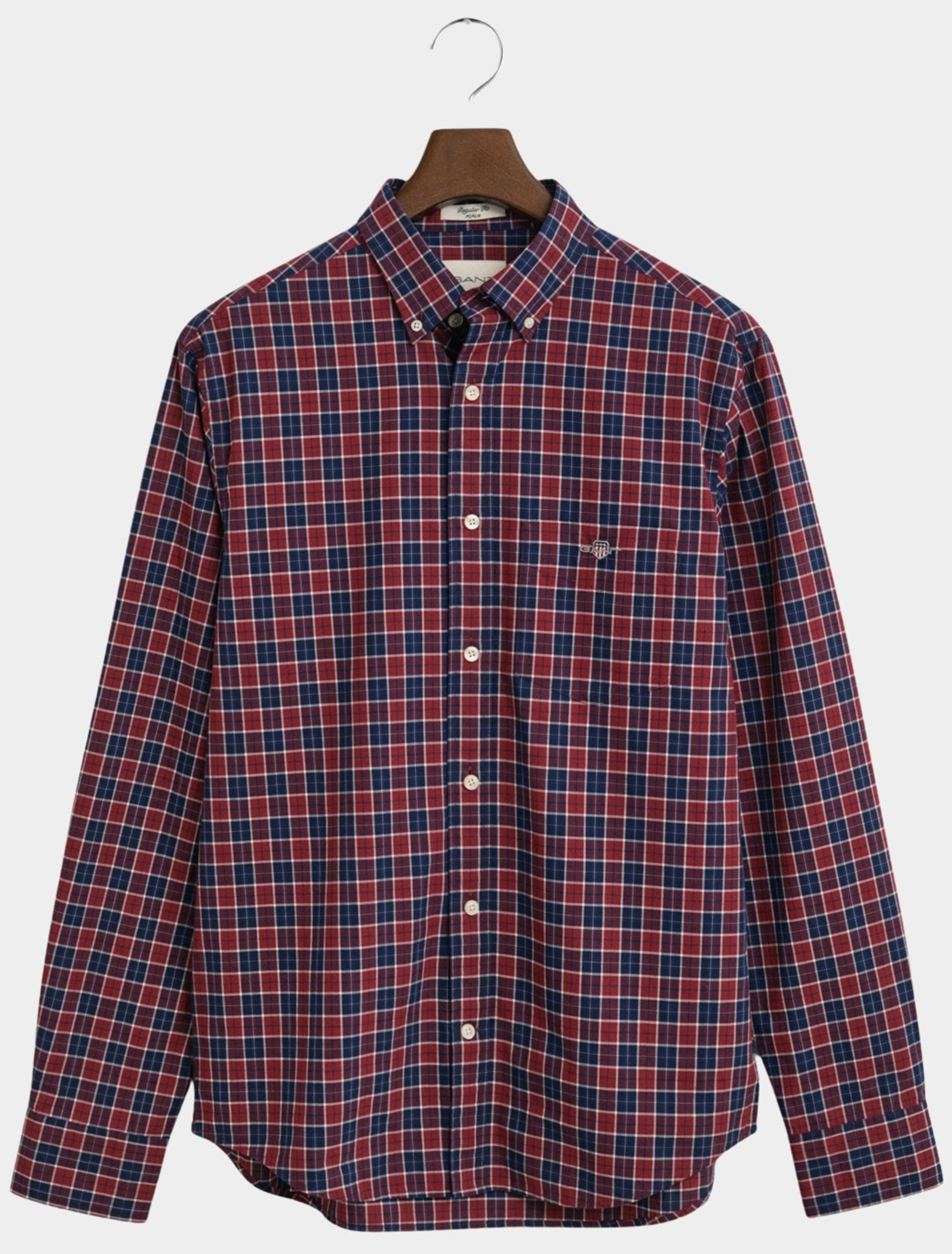 Gant Casual hemd lange mouw Rood Reg Classic Poplin Check 3250213/604