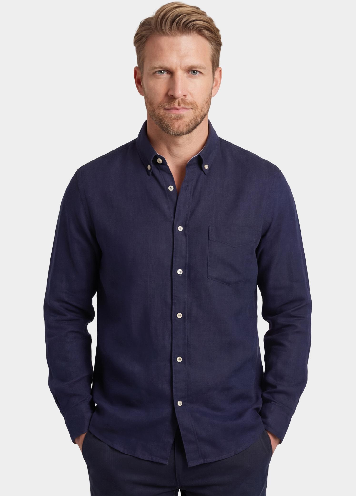 Giordano Overhemd heren Blauw Ivy Long Sleeve Button Down S 617009/60