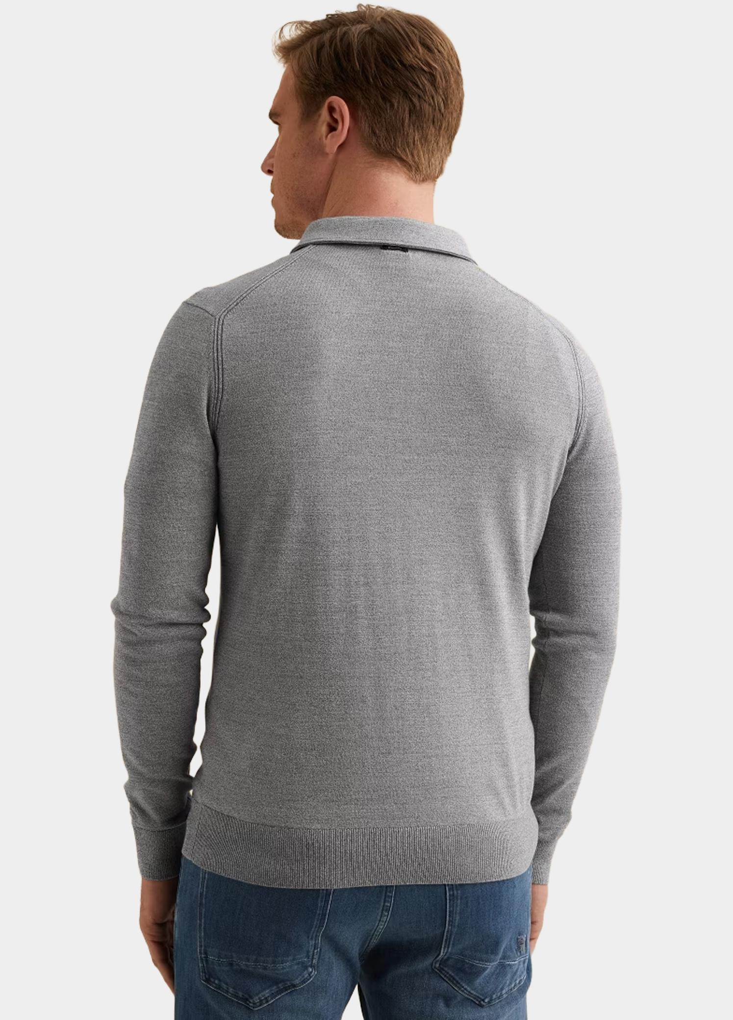 Vanguard Half Zip Blauw Half button collar cotton mod VKW2608301/5356