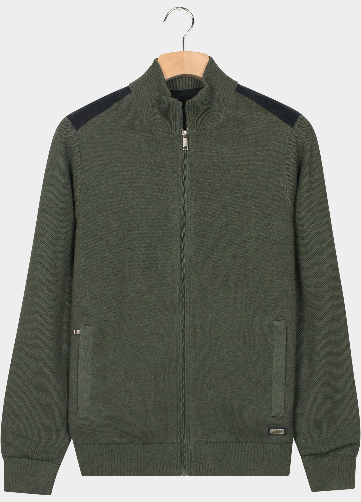 Baileys Vest heren Groen Lined Cardigan Zip  Structure 522188/795