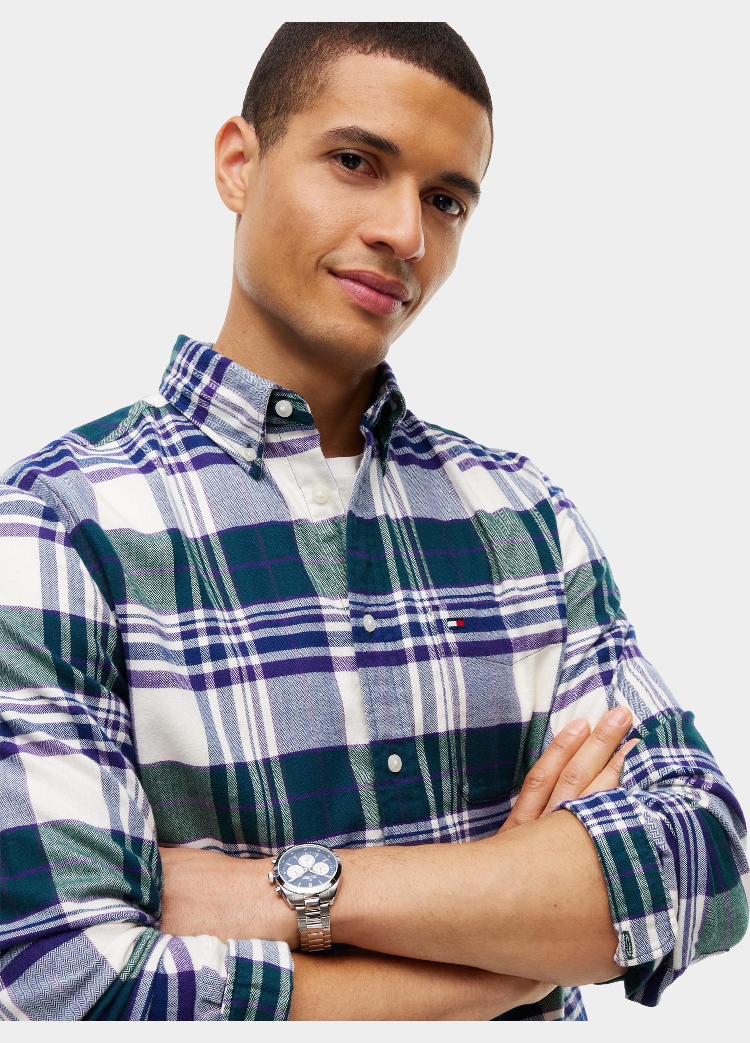 Tommy Hilfiger Overhemd heren Groen HERO FLANNEL TARTN CHCK RF SH MW0MW44592/0N1