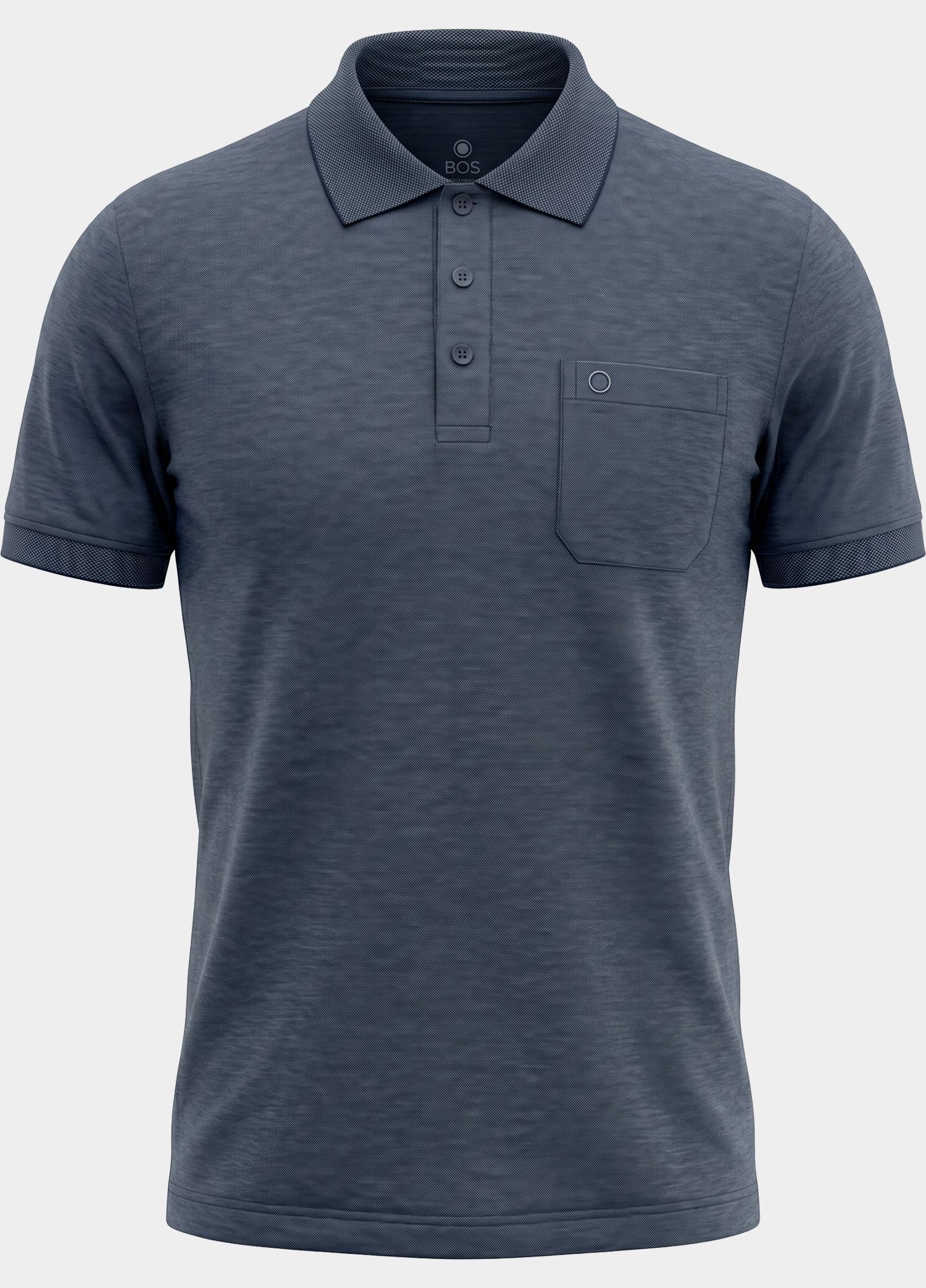 Bos Polo heren Blauw Easy Care 214008484/640 Blue Navy