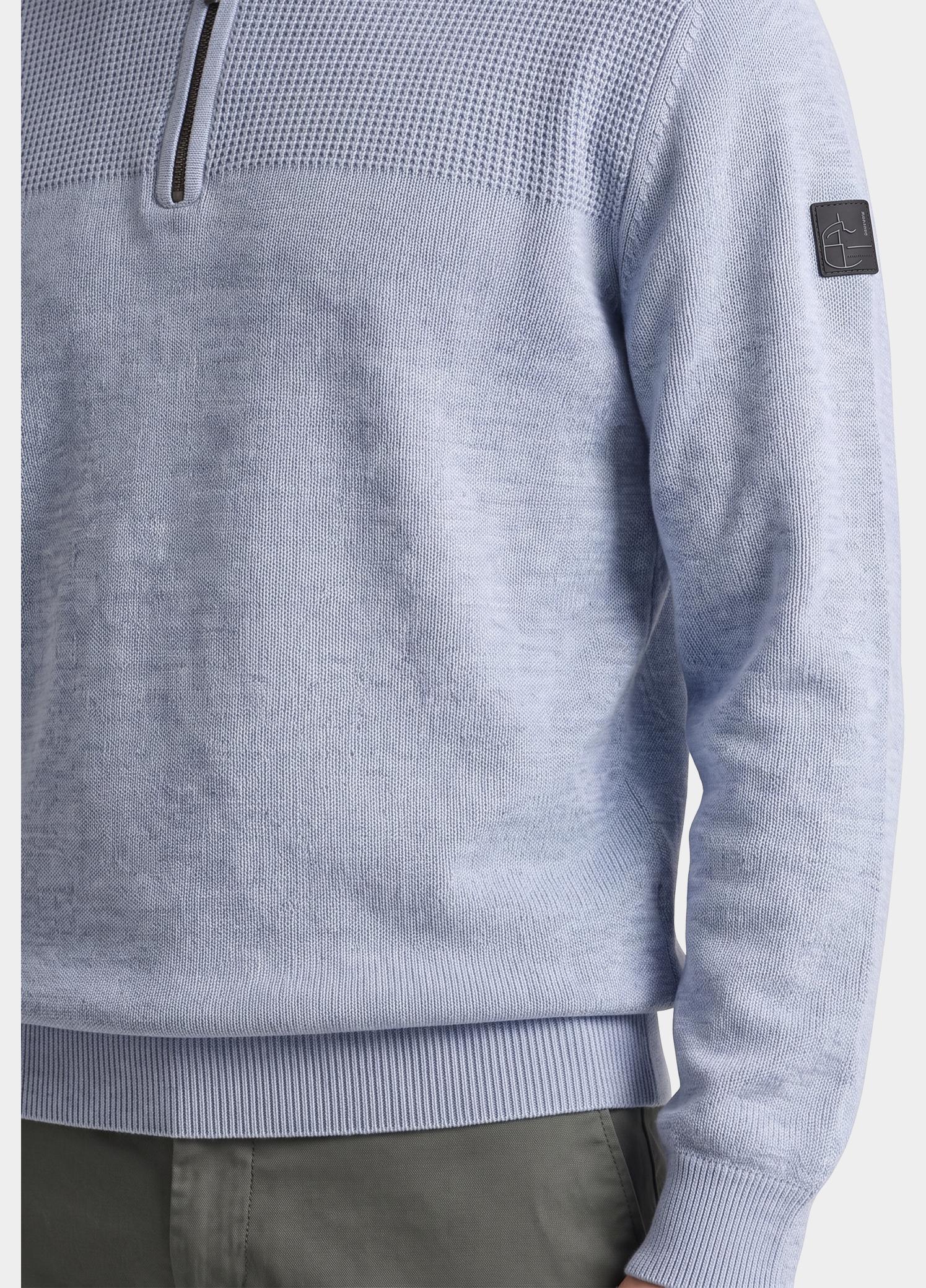 Casamoda Half Zip Blauw Stricktroyer 126280020/119