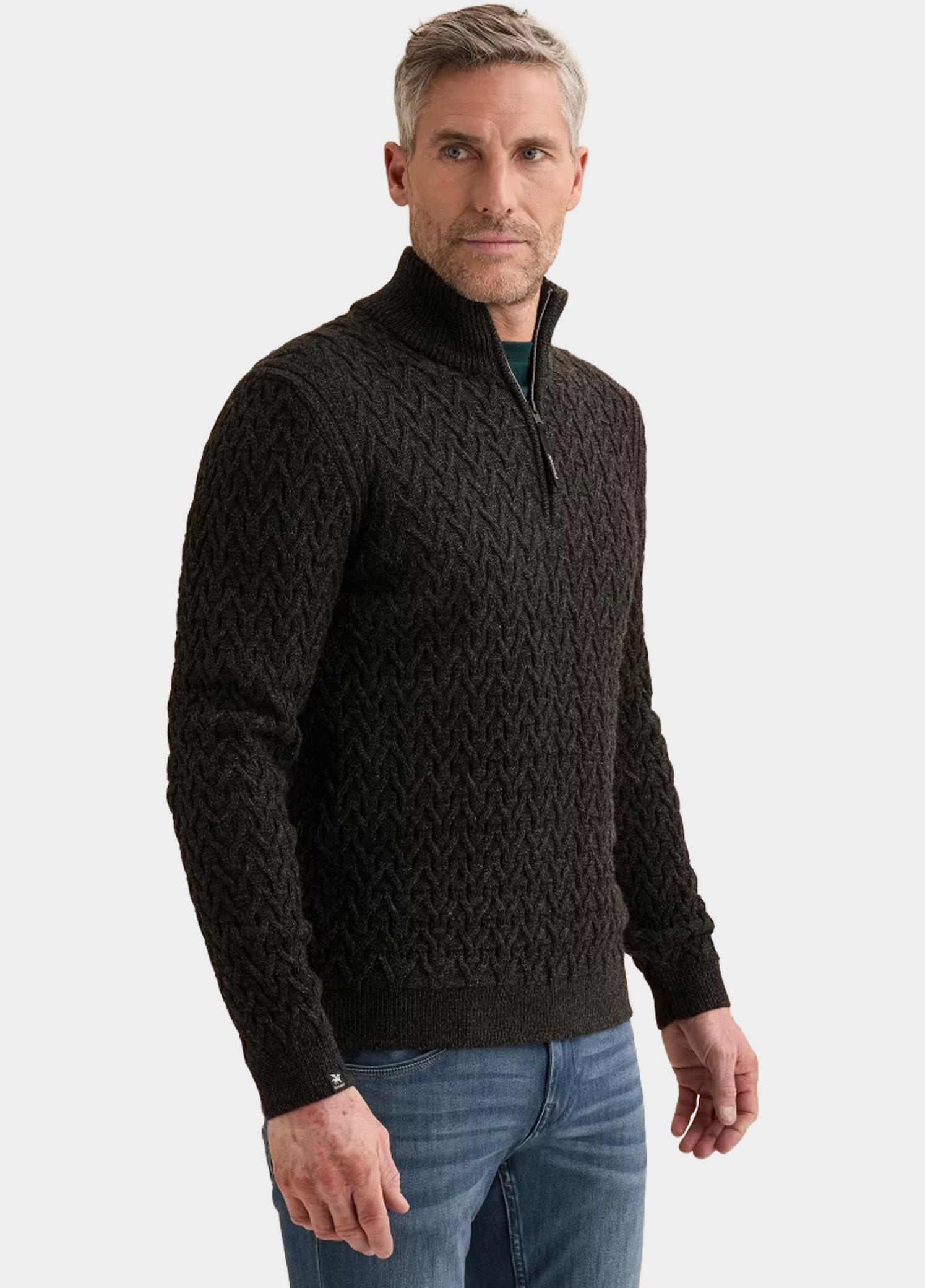 Vanguard Half Zip Zwart Half zip collar wool blend VKW2609336/9141