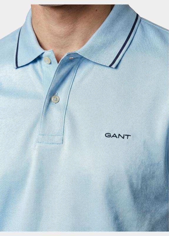 Gant Polo heren Blauw Tipped Piqué Polo Shirt 2062034/457