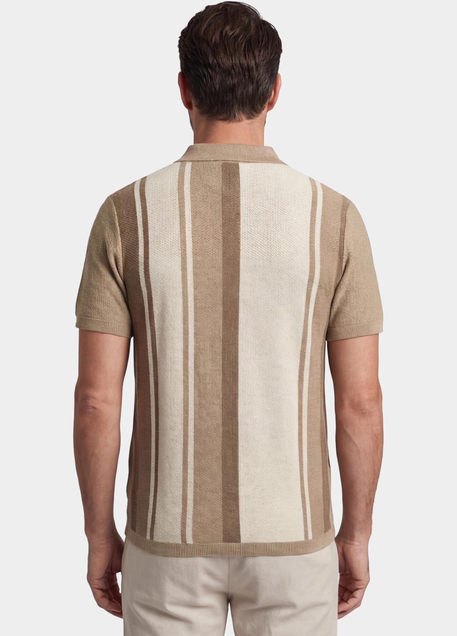 Baileys Polo heren Bruin Polo knitted-SS V-Collar all 615770/865