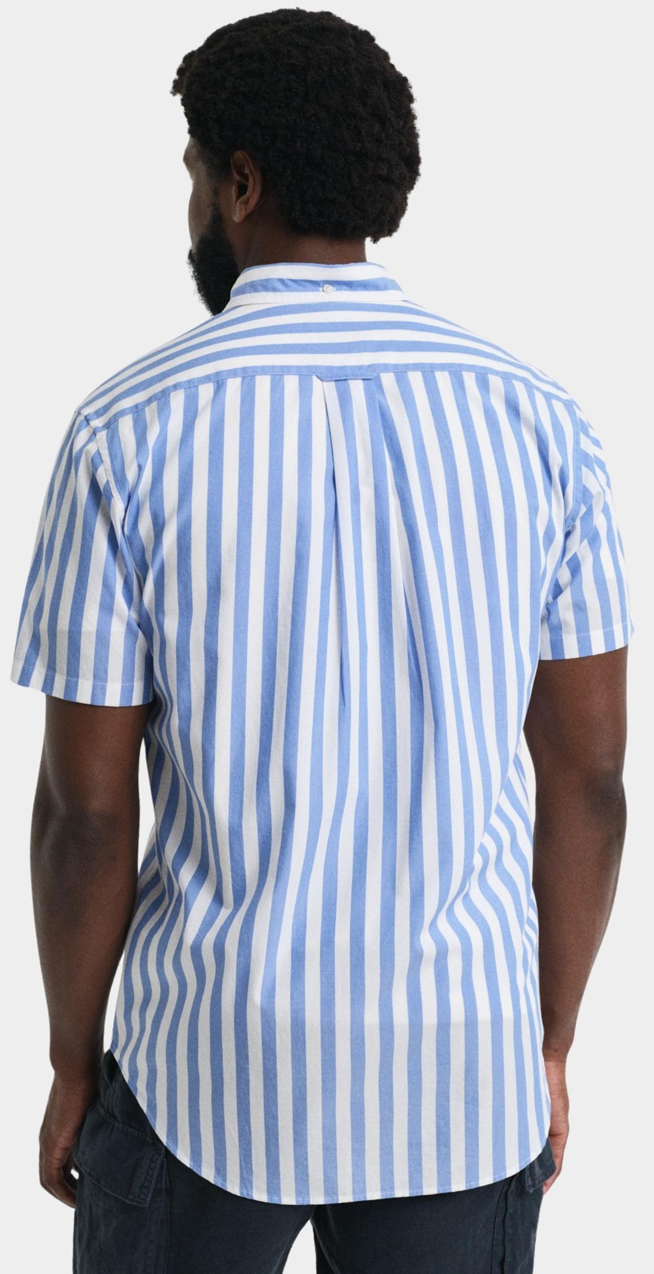 Gant Casual hemd korte mouw Blauw REG CLASSIC POPLIN STRIPE SS 3250142/419