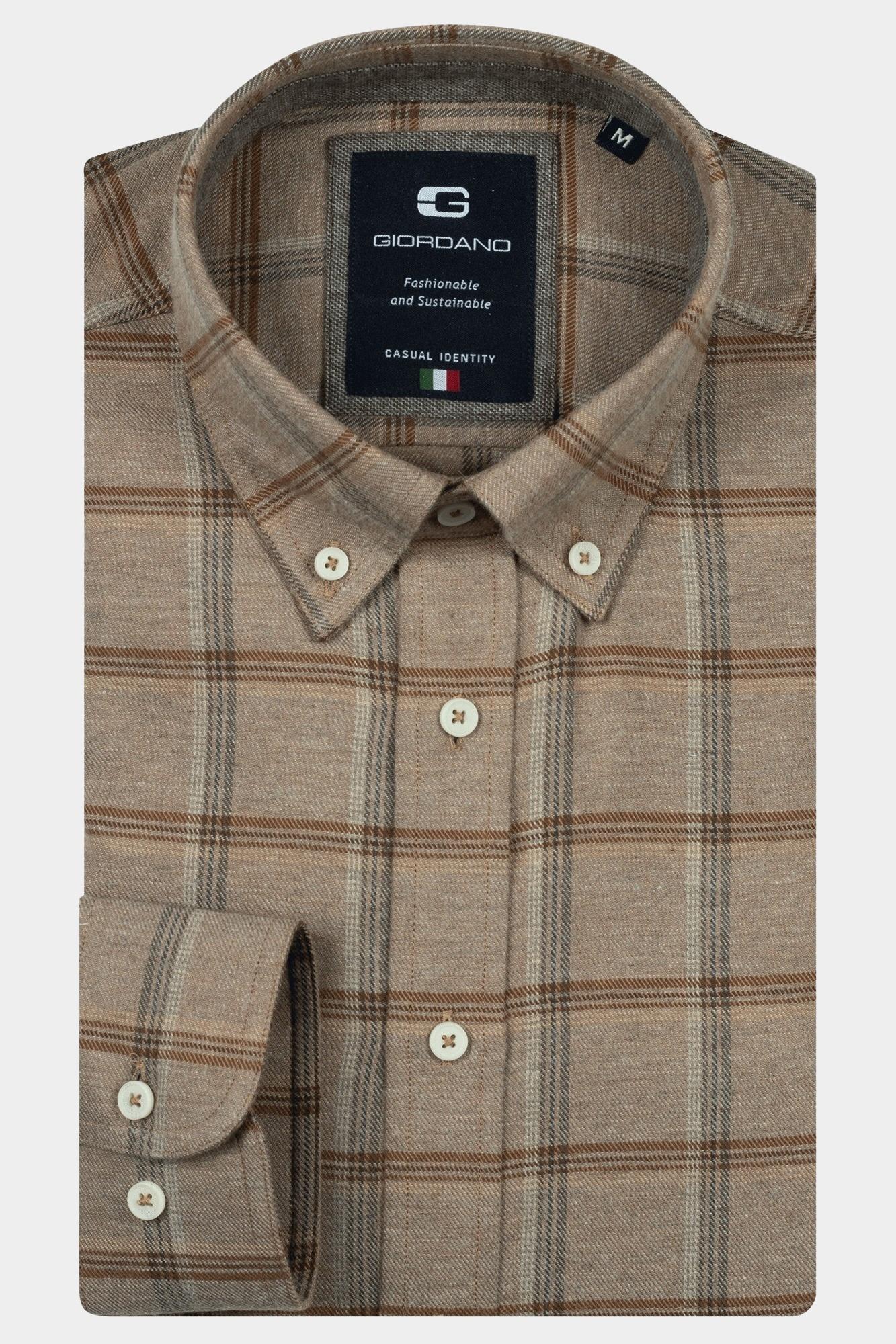 Giordano Casual hemd lange mouw Wit Loretto long sleeve button do 527863/81