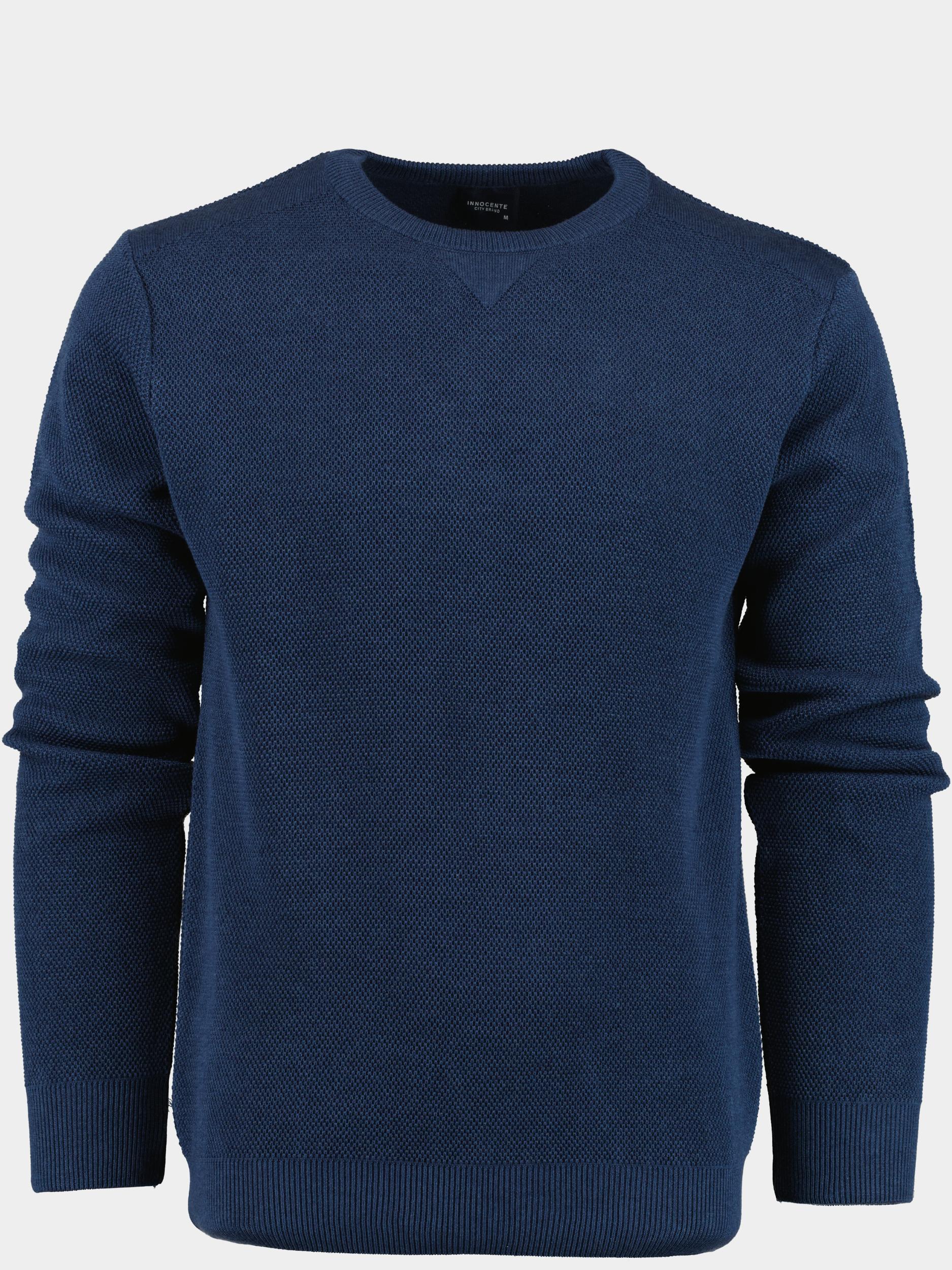 Innocente Pullover Blauw met ronde hals en dessin ART-2304/8160 indigo