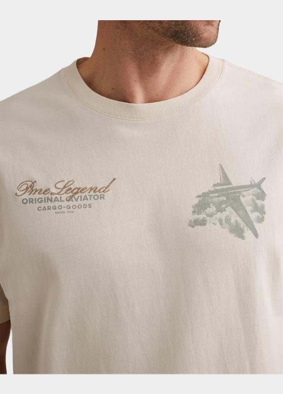 PME Legend T-shirt korte mouw Beige Short sleeve r-neck heavy ope PTSS2604568/7001