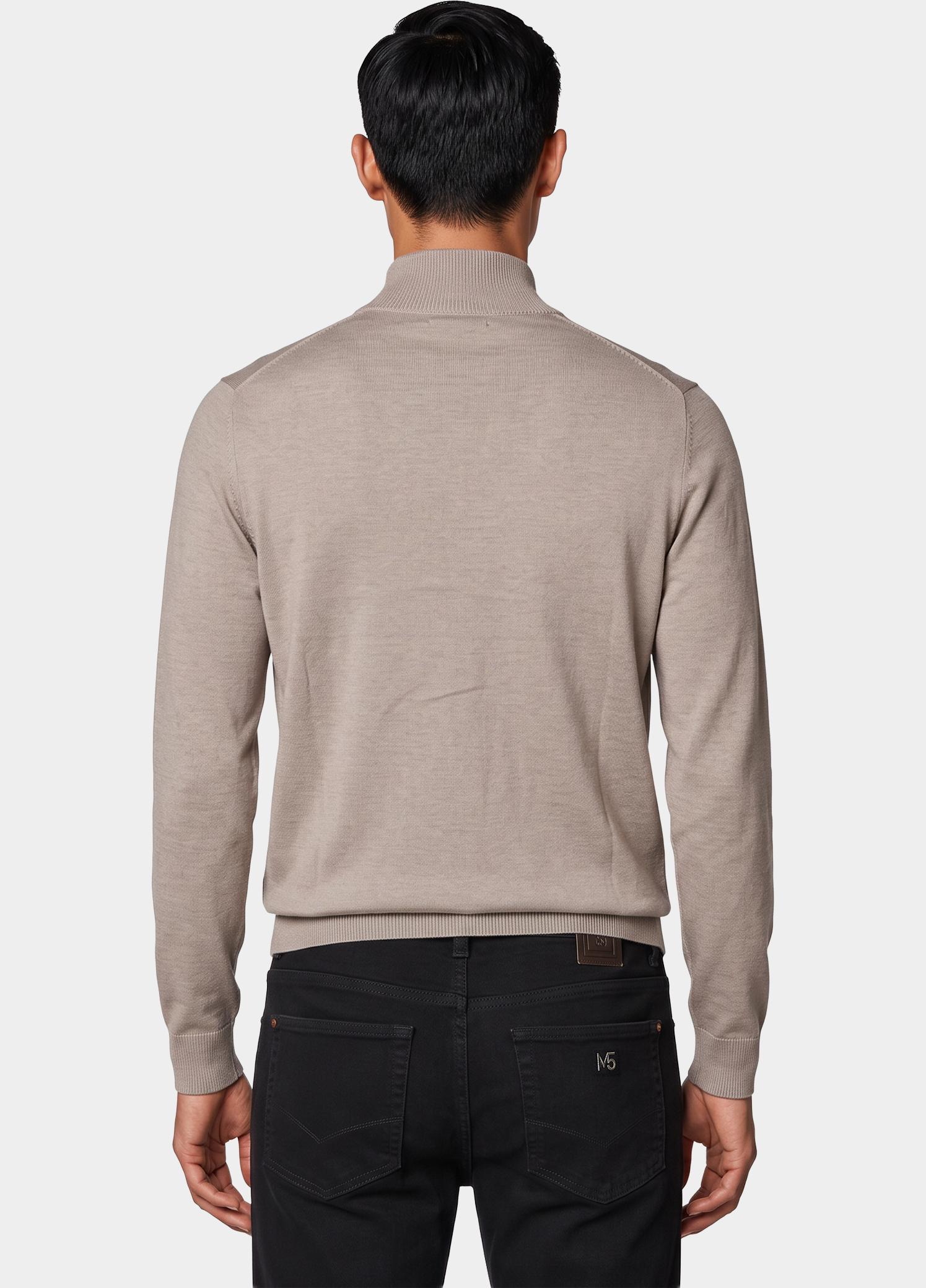 Born With Appetite Half Zip Beige Lux Pull Halfzip Merino BWA00005LU15/2500 Sand