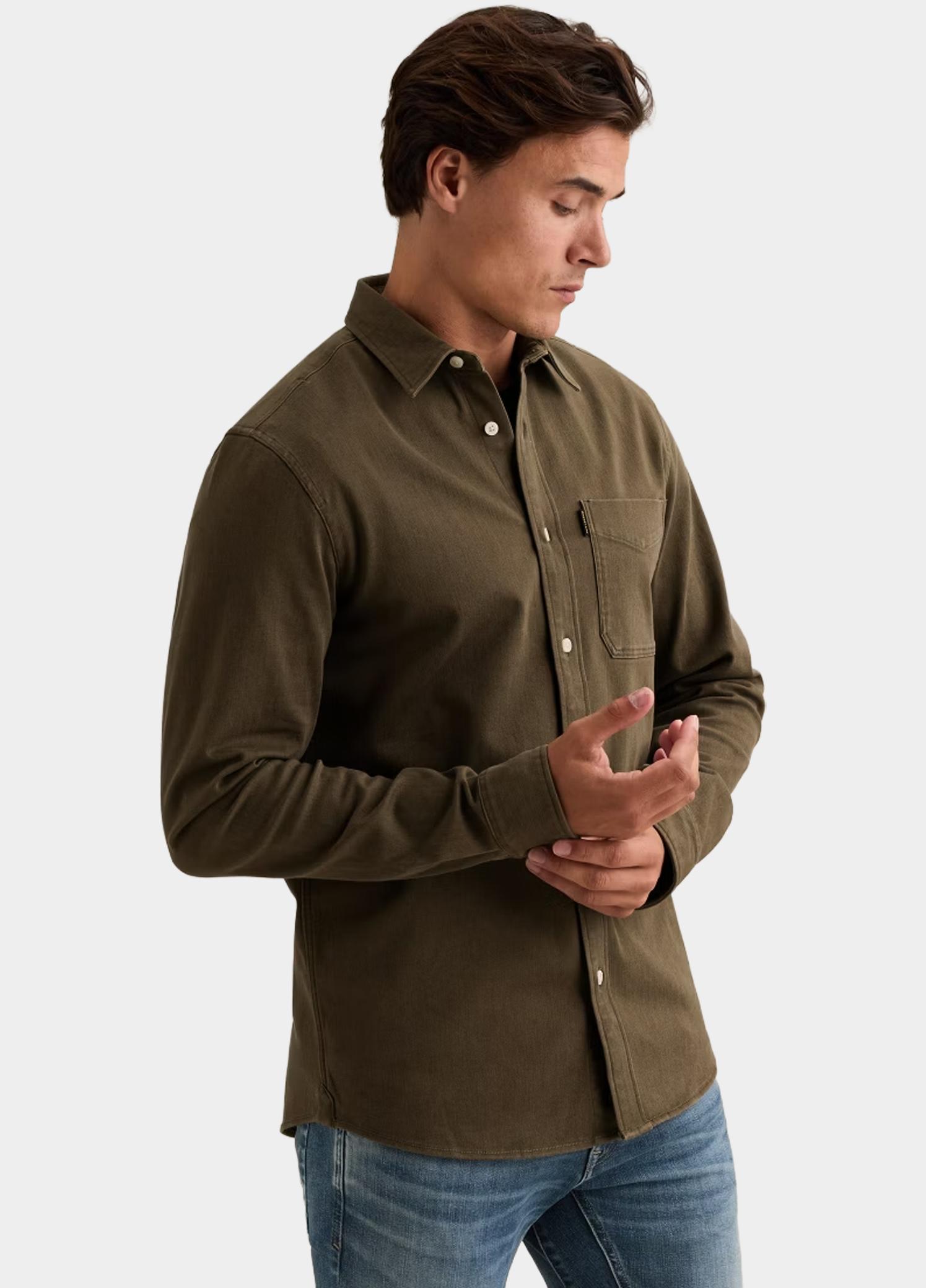 PME Legend Overhemd heren Groen Long sleeve shirt Colored Den PSI2609258/8039