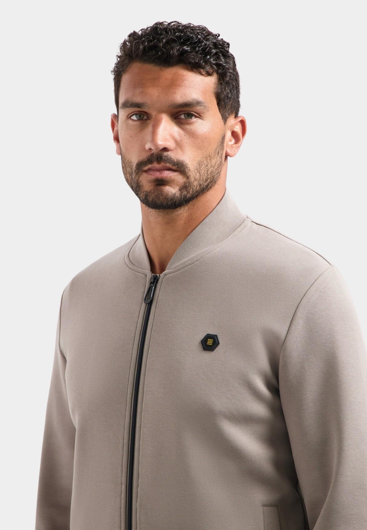 No Excess sweat vest Grijs Sweater Full Zipper Pique Bom 29100806SN/018