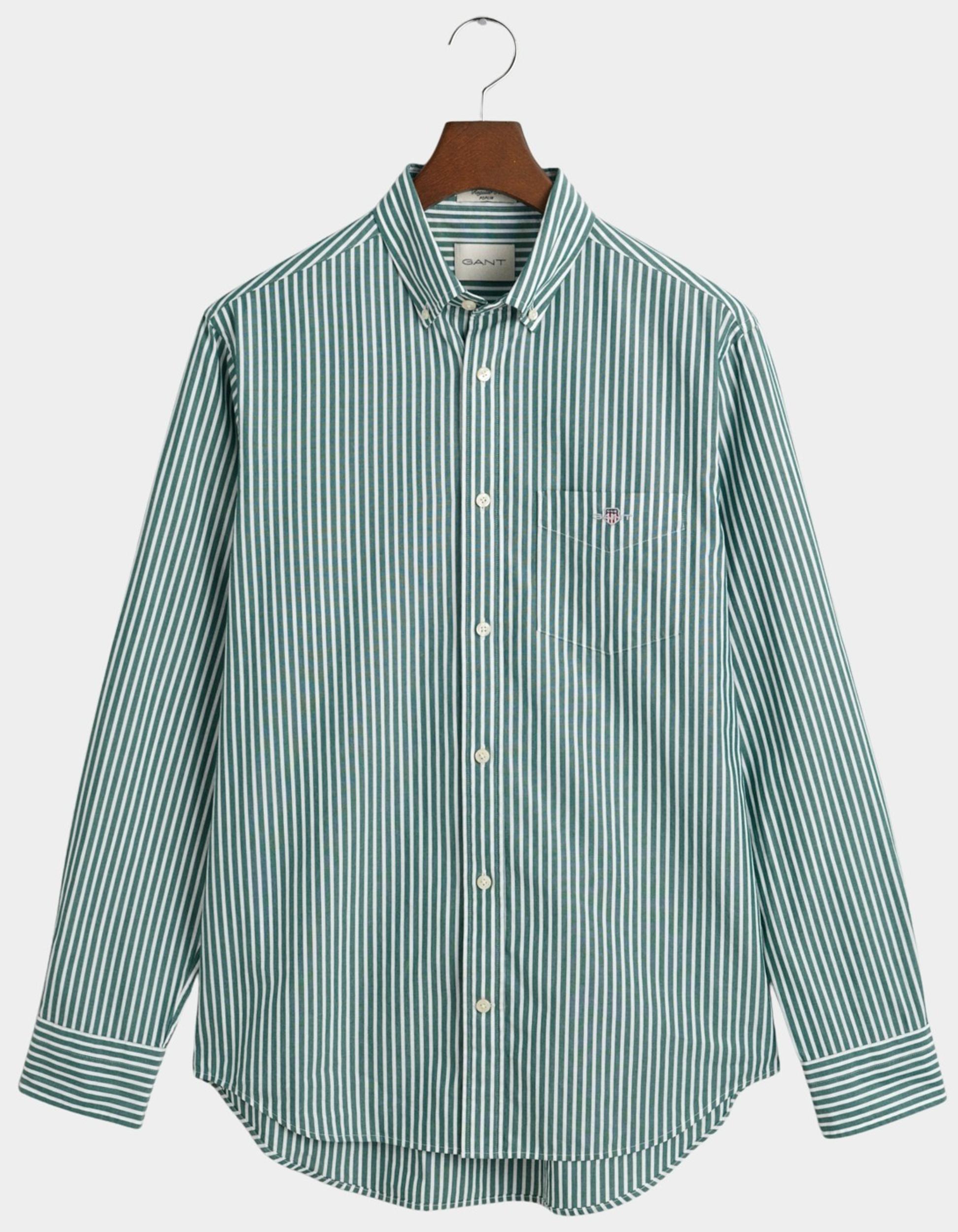 Gant Casual hemd lange mouw Groen REG CLASSIC POPLIN STRIPE SHI 3000130/362
