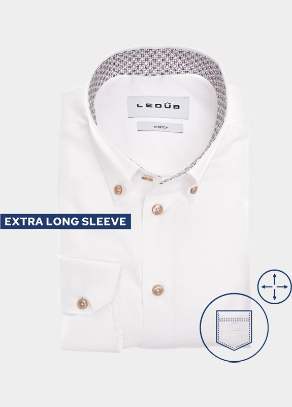 Ledub Overhemd extra lange mouw Wit  0702022/910-620-000