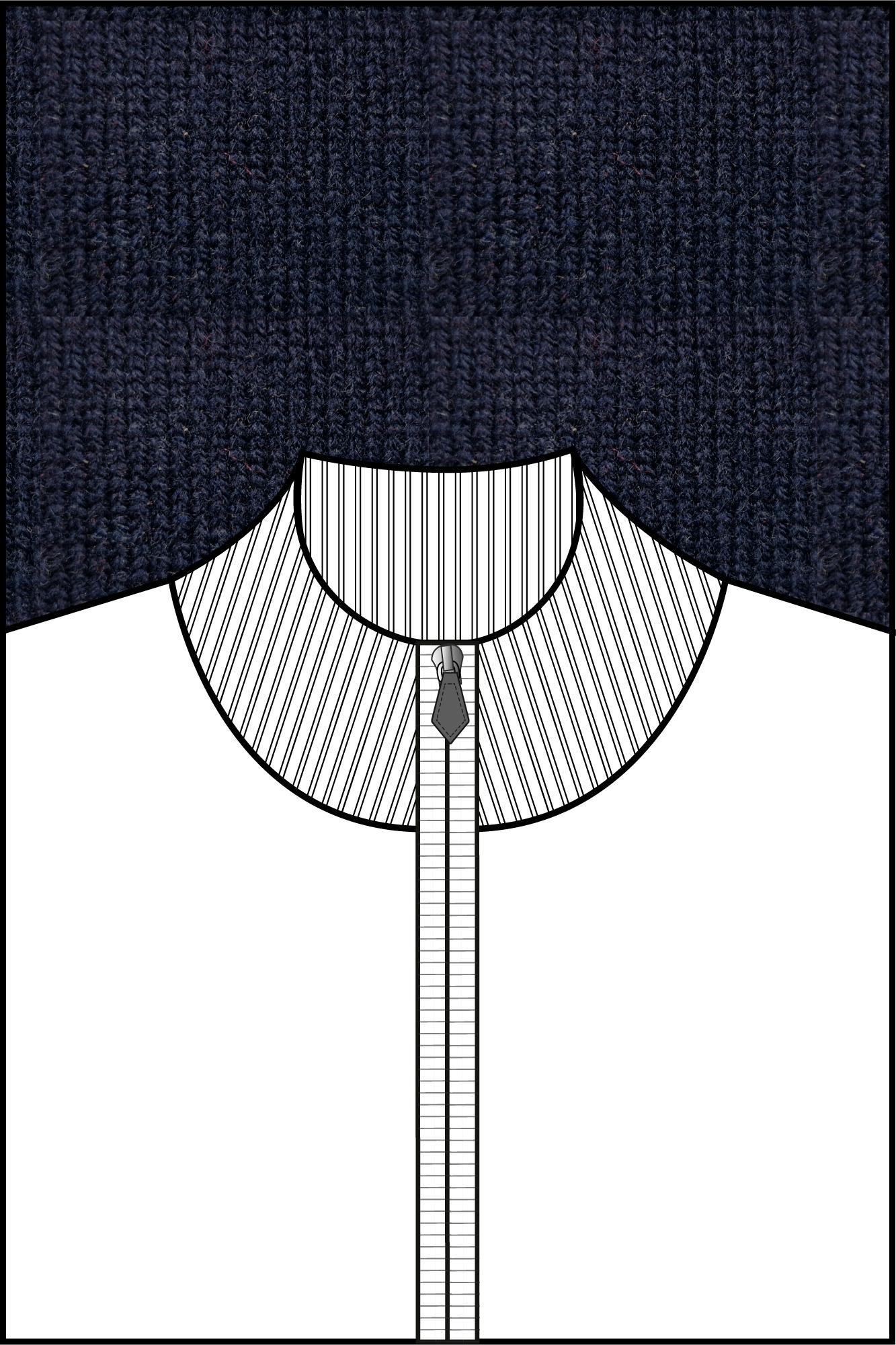 Baileys Vest Blauw Cardigan Zip  10gg, single kn 520096/60