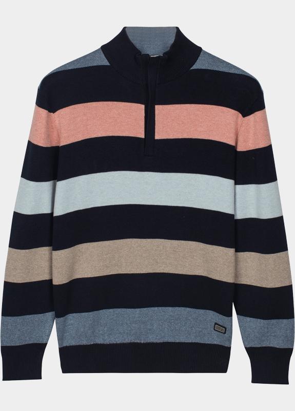 Baileys Half Zip Oranje Pullover 1/2 zip  Knit solid 618451/355