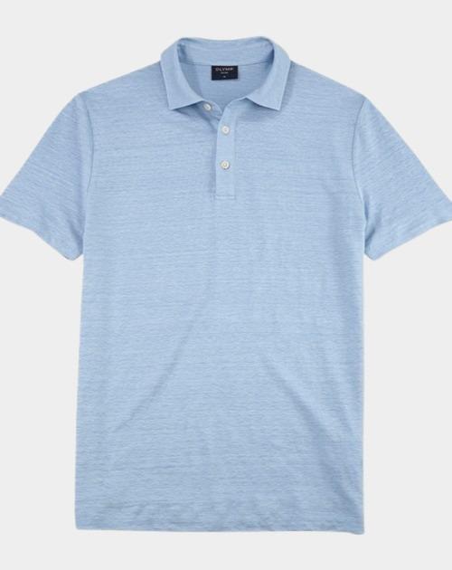 Olymp Polo korte mouw Blauw Linen Polo 542952/11