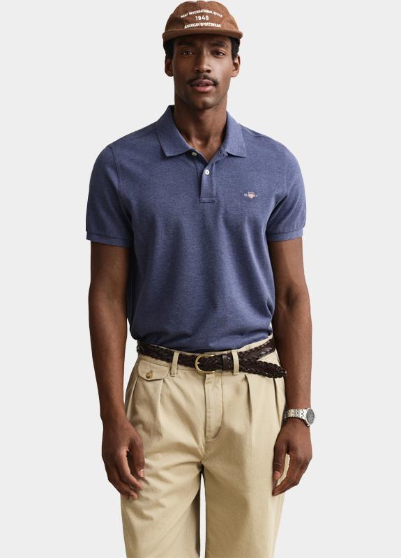 Gant Polo heren Blauw Reg Shield SS Pique Polo 2210/902