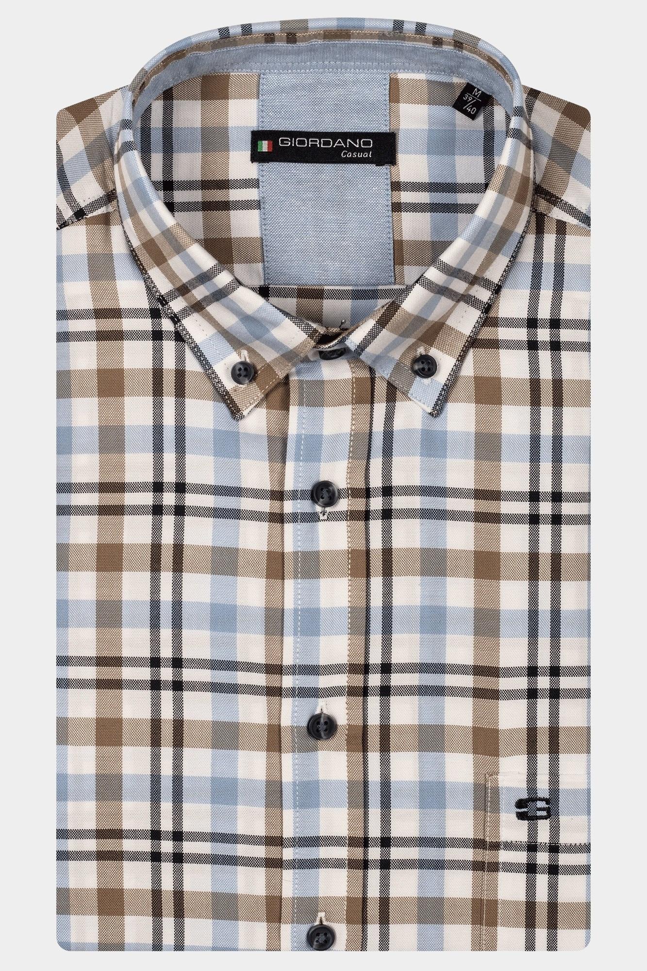 Giordano Casual hemd korte mouw Blauw League short sleeve button do 516313/60