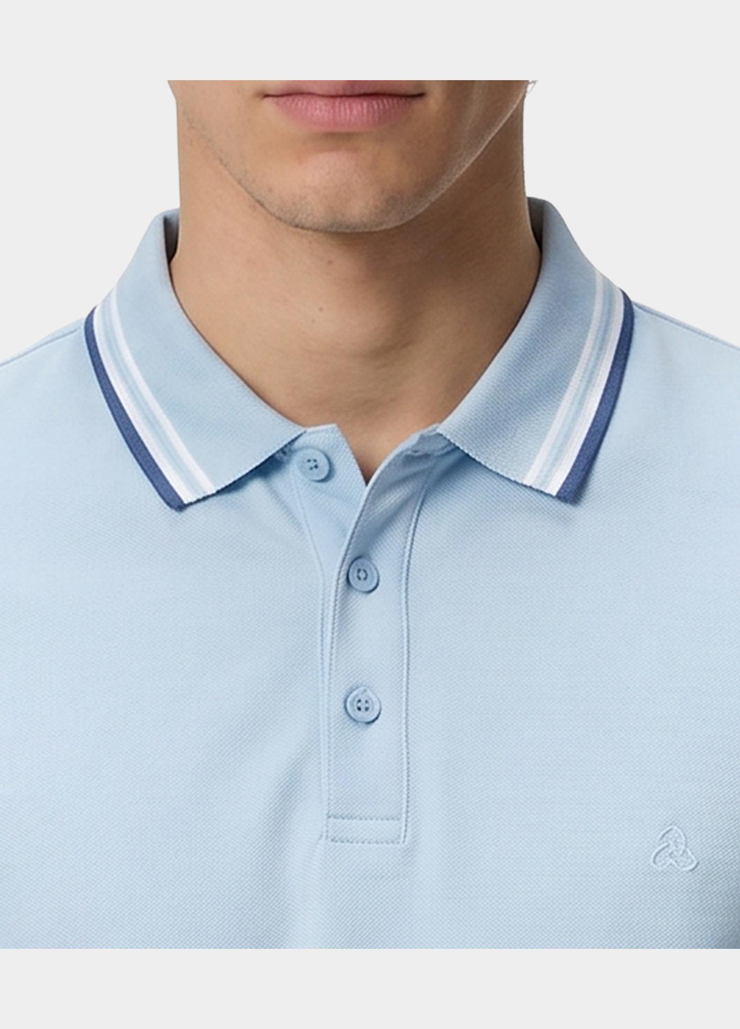 Scotland Blue Polo heren Blauw Brick Polo Plain Contrast Col SPE25108BR06SB/210 light blue