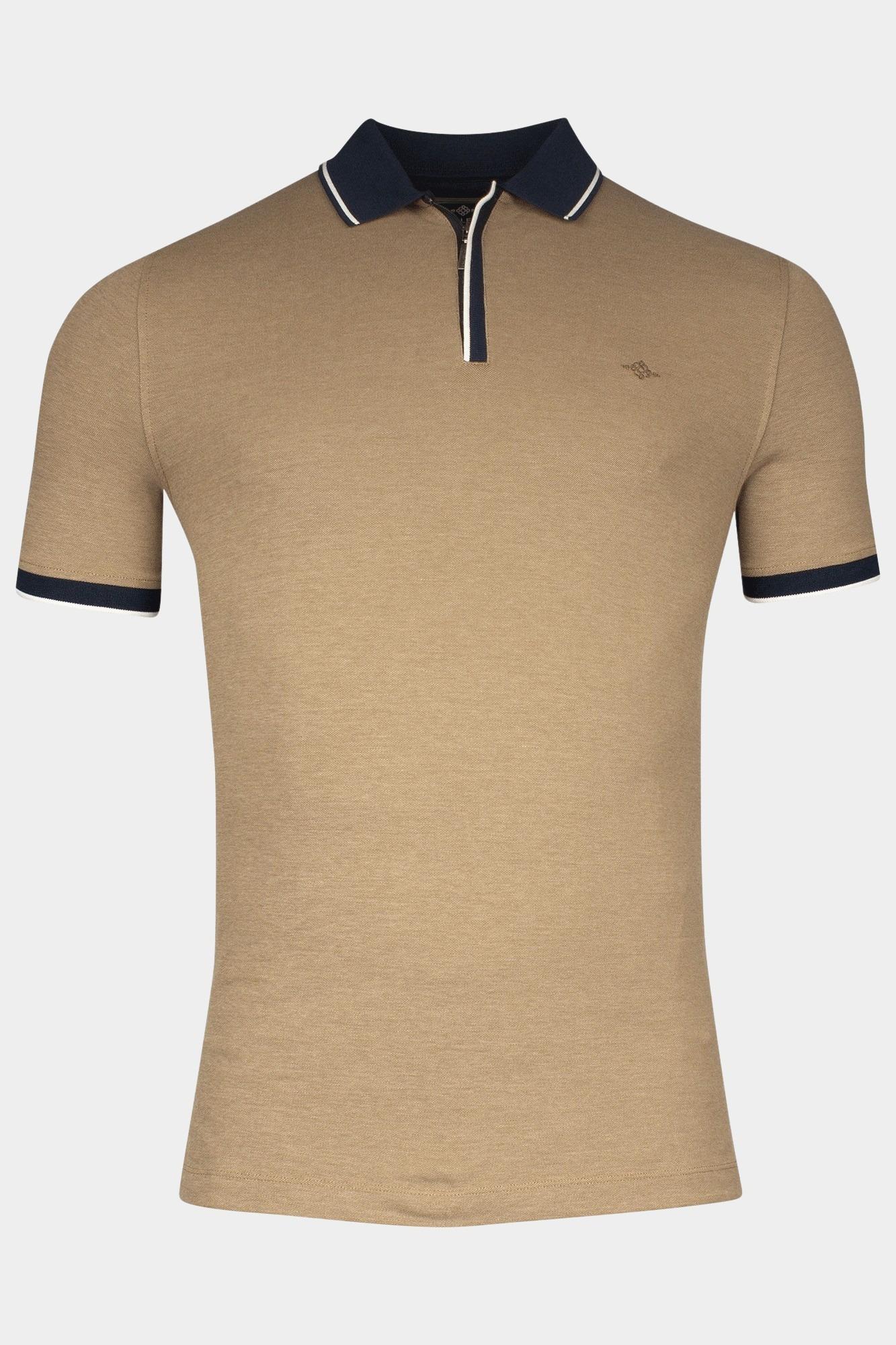 Baileys Polo korte mouw Bruin Poloshirt 2-tone Oxford Pique 515276/87