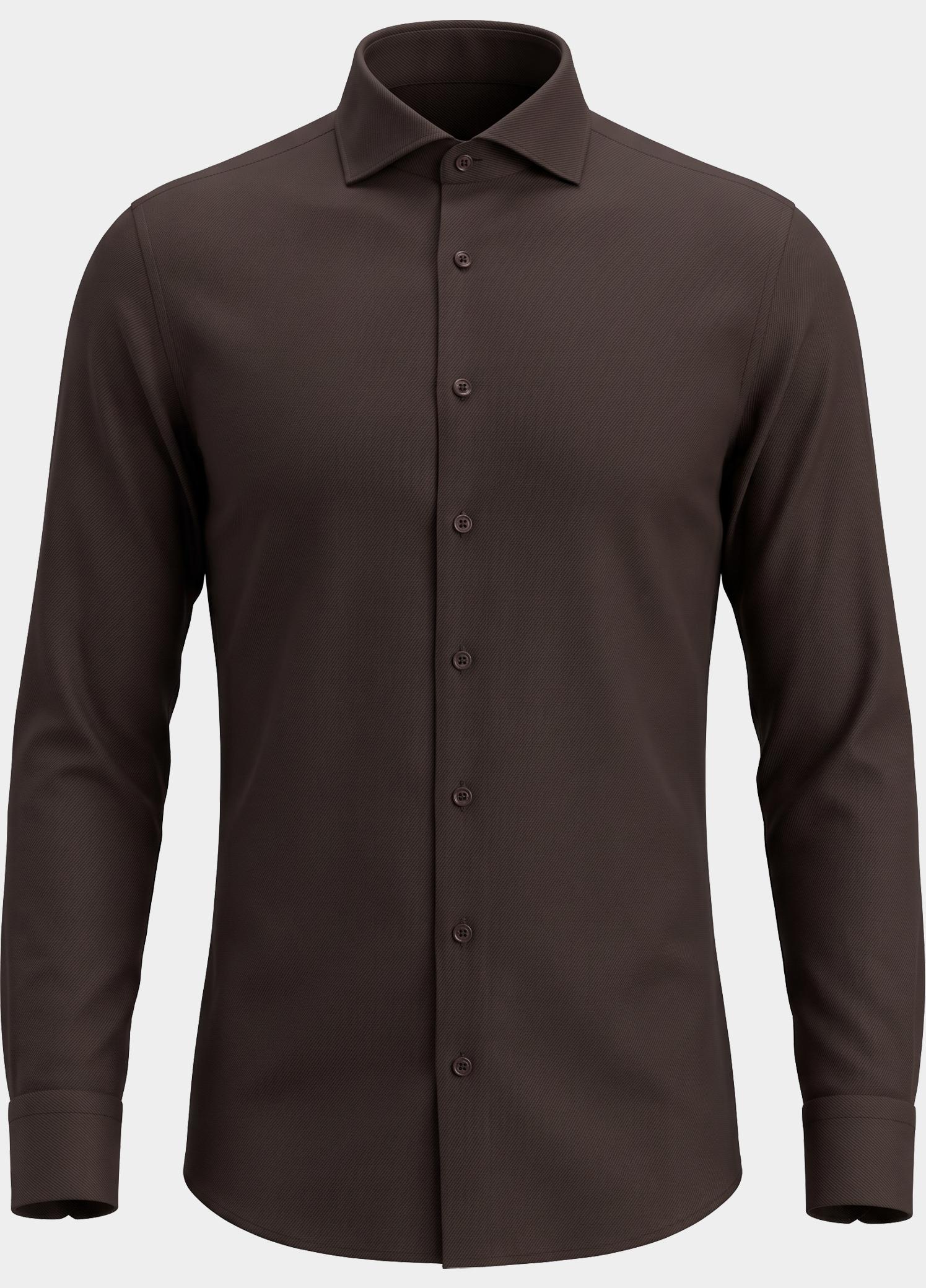 Profuomo Zakelijk overhemd heren Bruin  PPXH30021/F