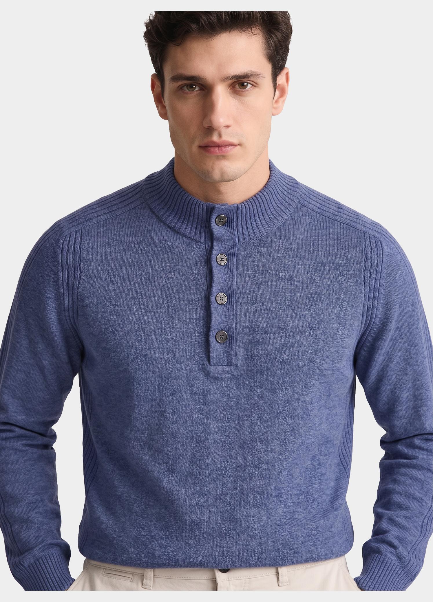 Baileys Half Zip Blauw Buttons 10gg 620095/695