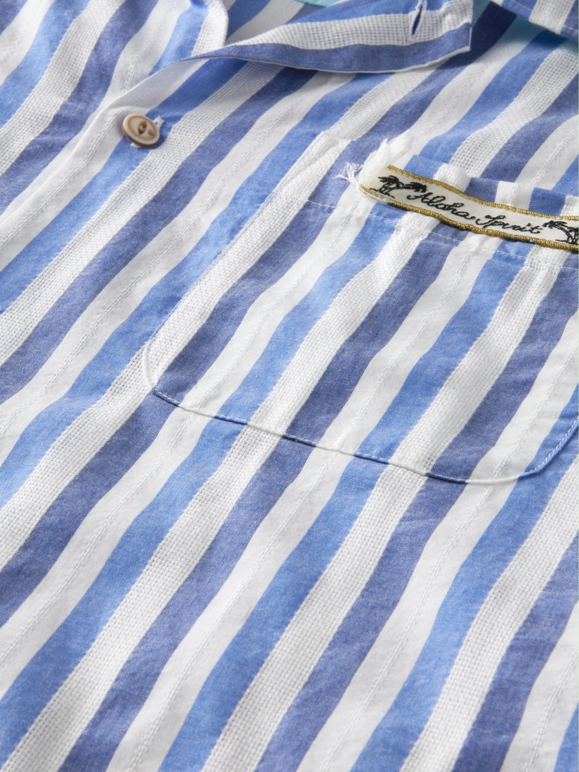 Scotch & Soda Casual hemd korte mouw Blauw Lightweight structured shortsl 166013/0219