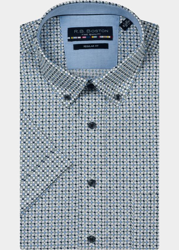 R.B. Boston overhemd korte mouw heren Groen Marshall SS Button Down 616670/714