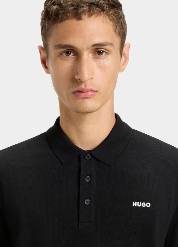 HUGO Red Polo lange mouw Zwart Donoslong 10266059 01 50547358/001
