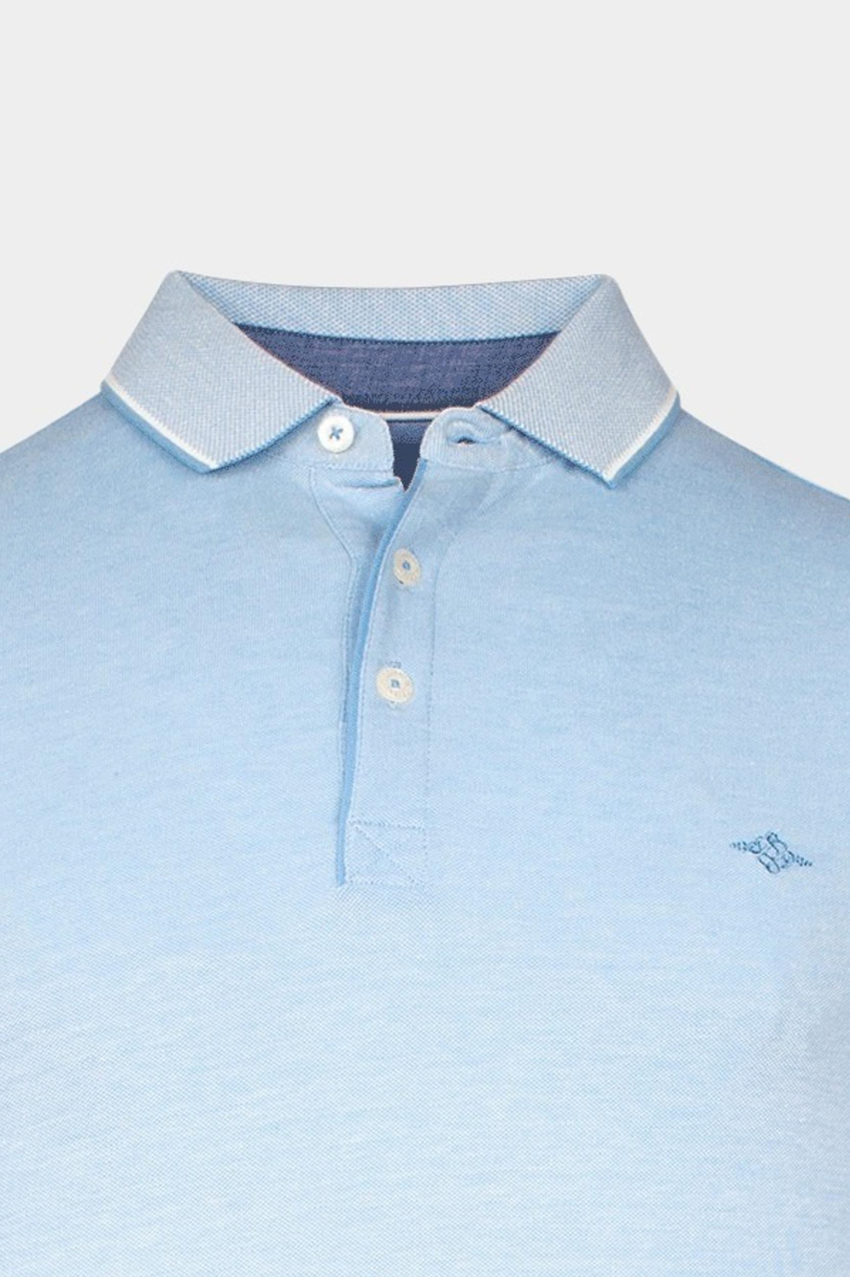 Baileys Polo korte mouw Blauw Poloshirt 2-tone oxford pique 415287/61