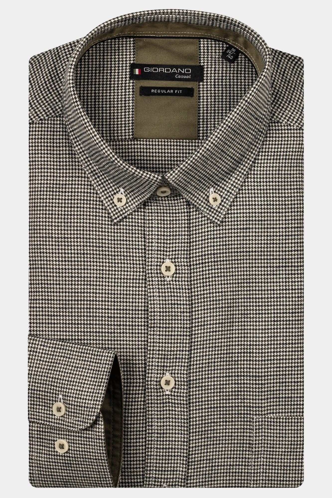 Giordano Casual hemd lange mouw Groen Ivy long sleeve button down M 527310/70