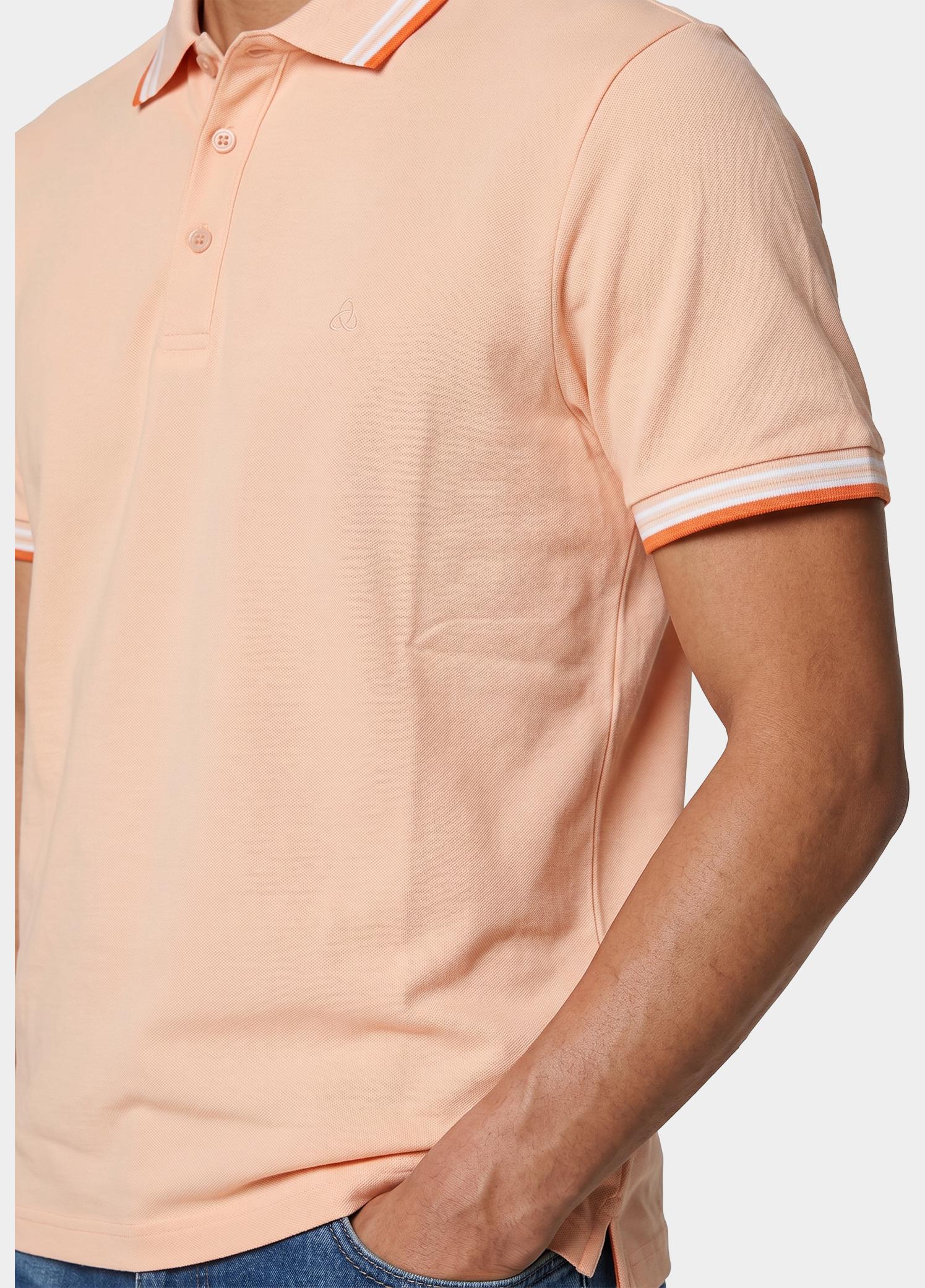 Scotland Blue Polo heren Roze Brick Polo Plain Contrast Col SPE25108BR06SB/735 apricot