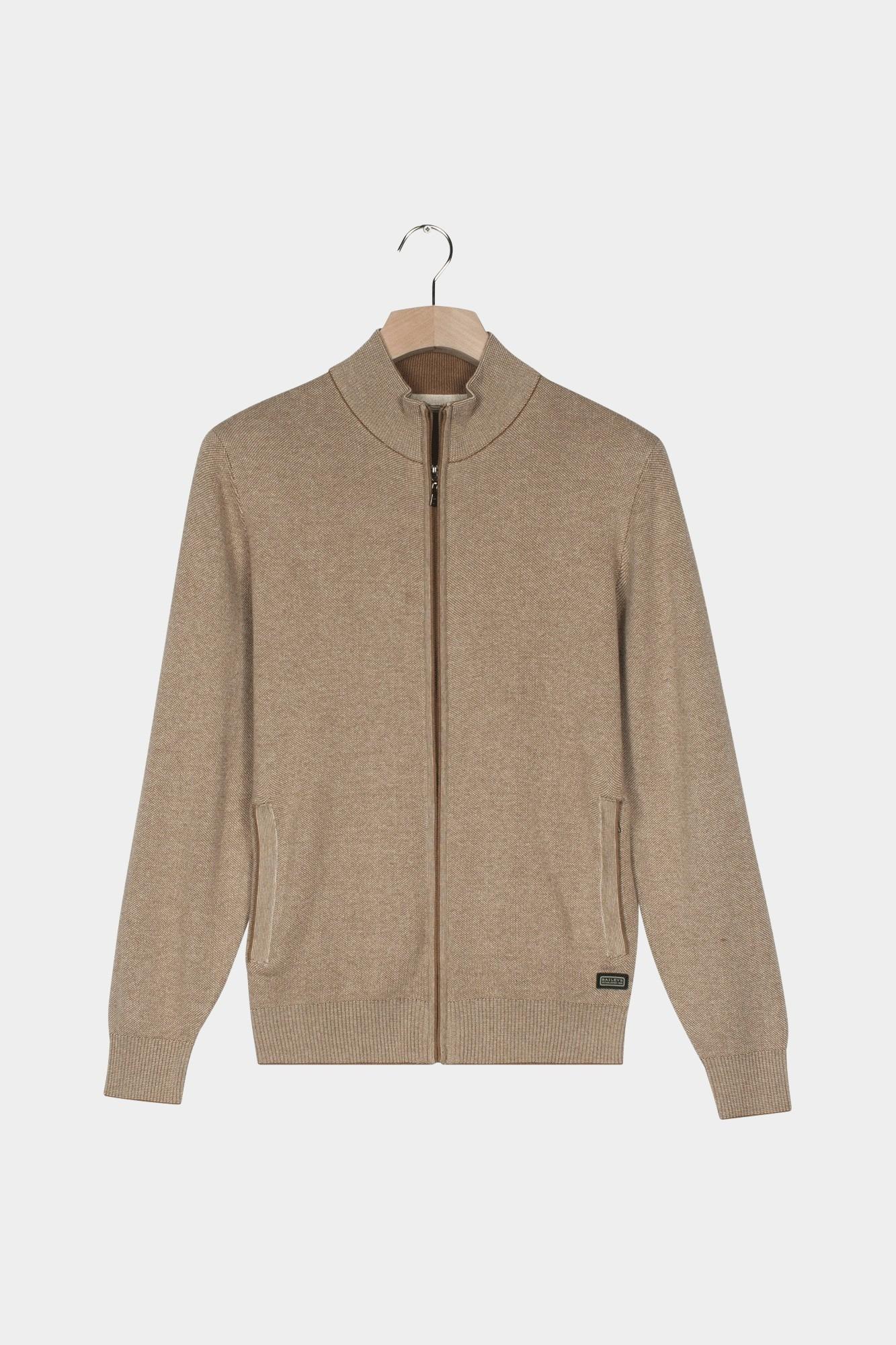 Baileys Vest Bruin Cardigan Zip  all-over 2-tone 522009/855