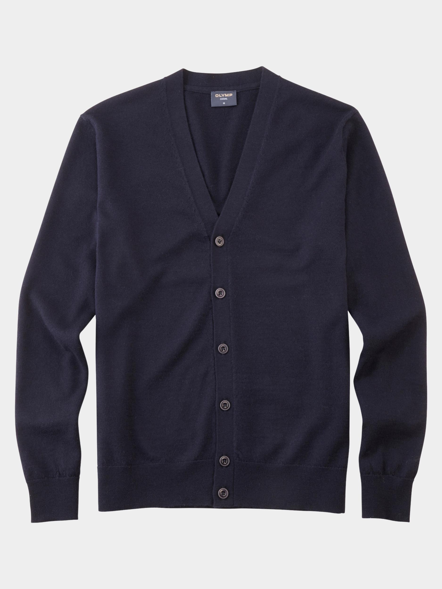 Olymp Vest Blauw Cardigan Basic Merino 533566/18