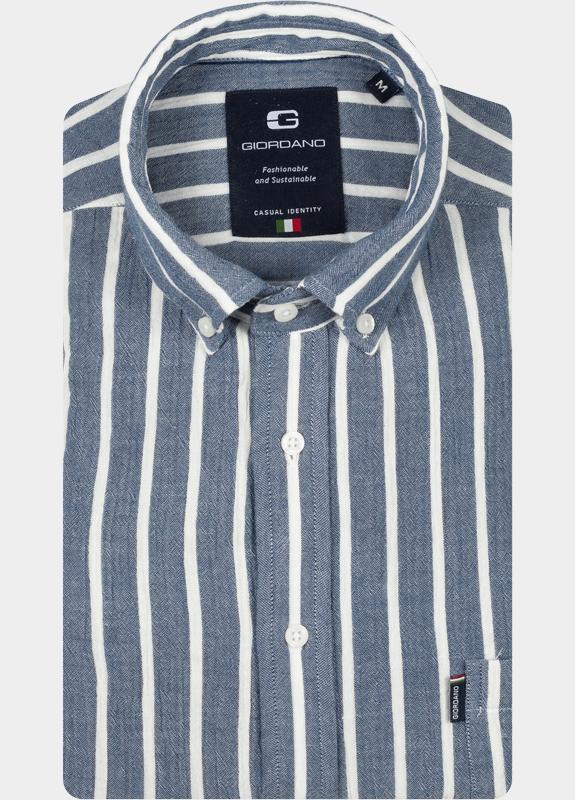 Giordano Overhemd heren Blauw Dino Long Sleeve Button Down 617124/60