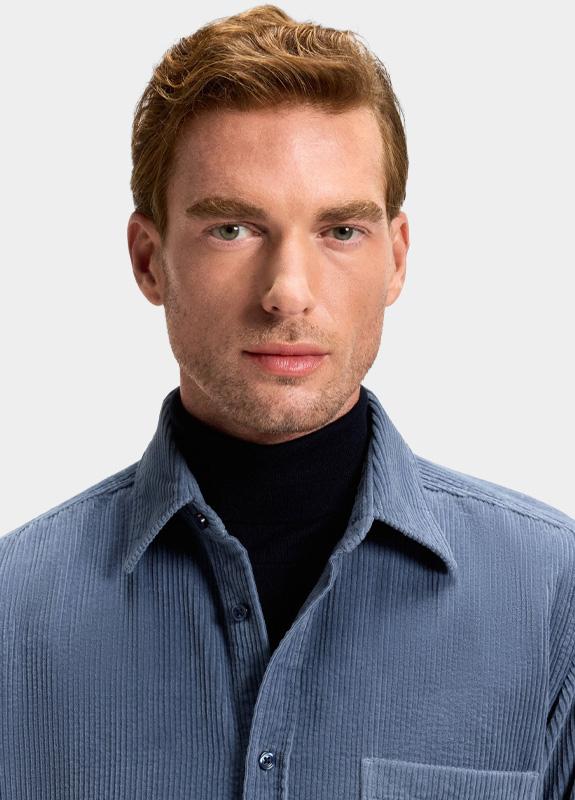 BOSS Orange Overshirt Blauw Corduroy Relegant 10260285 02 50548976/495 BOSS Orange Overshirt Blauw Corduroy Relegant 10260285 02 50548976/495
