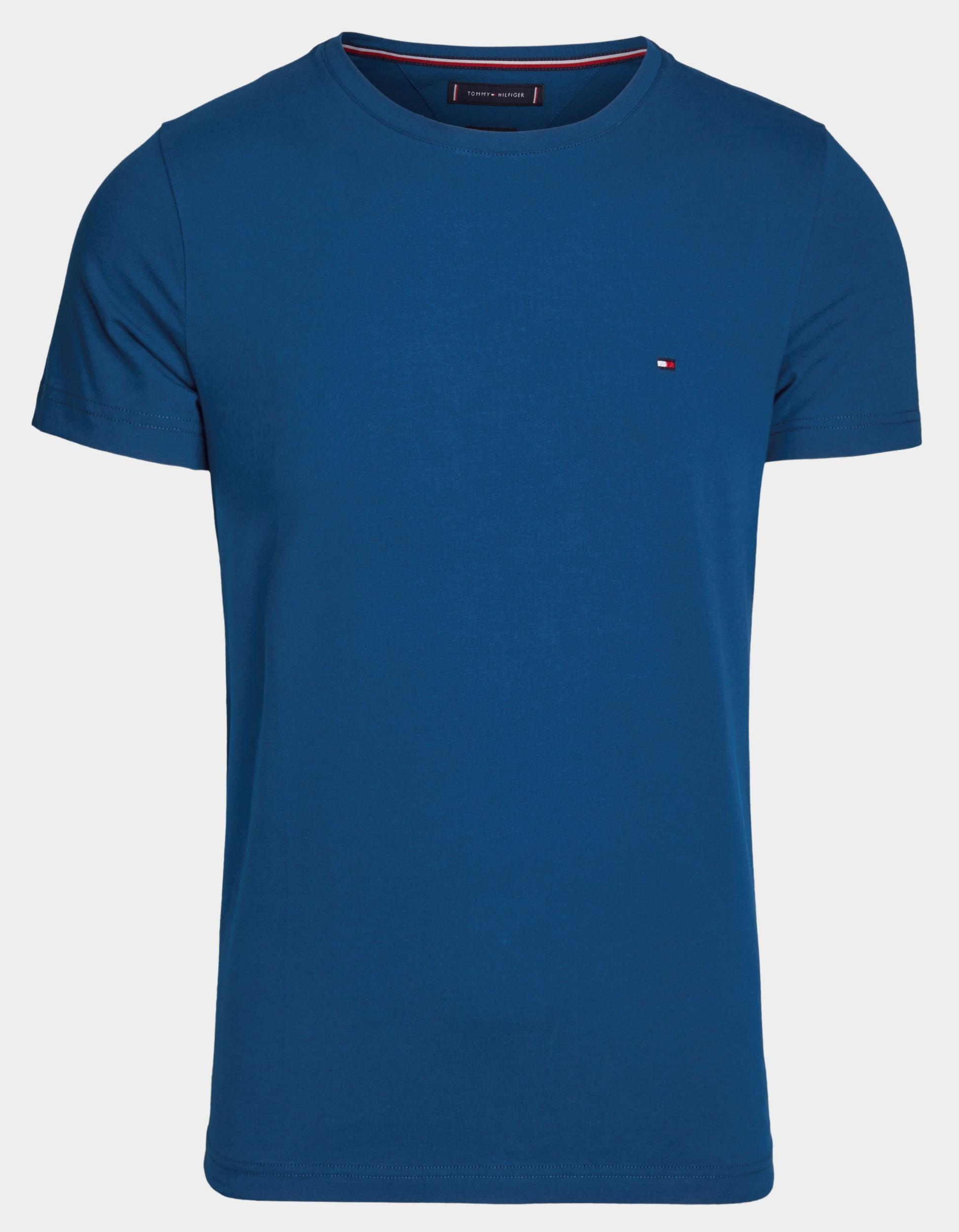 Tommy Hilfiger T-shirt korte mouw Blauw Stretch Slim Fit Tee MW0MW10800/C5J