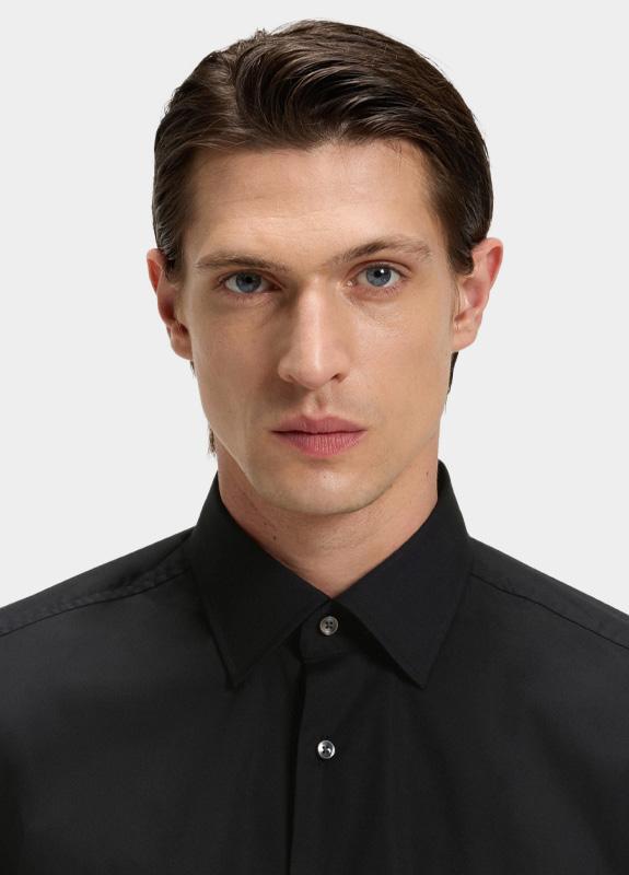 BOSS Black Business hemd lange mouw Zwart H-HANK-kent slim fit 10219212 50469345/001