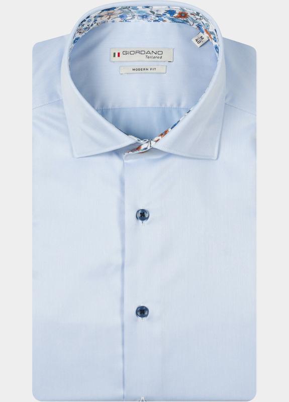 Giordano overhemd korte mouw heren Blauw Ticino Short Sleeve Semi Cuta 616815/61