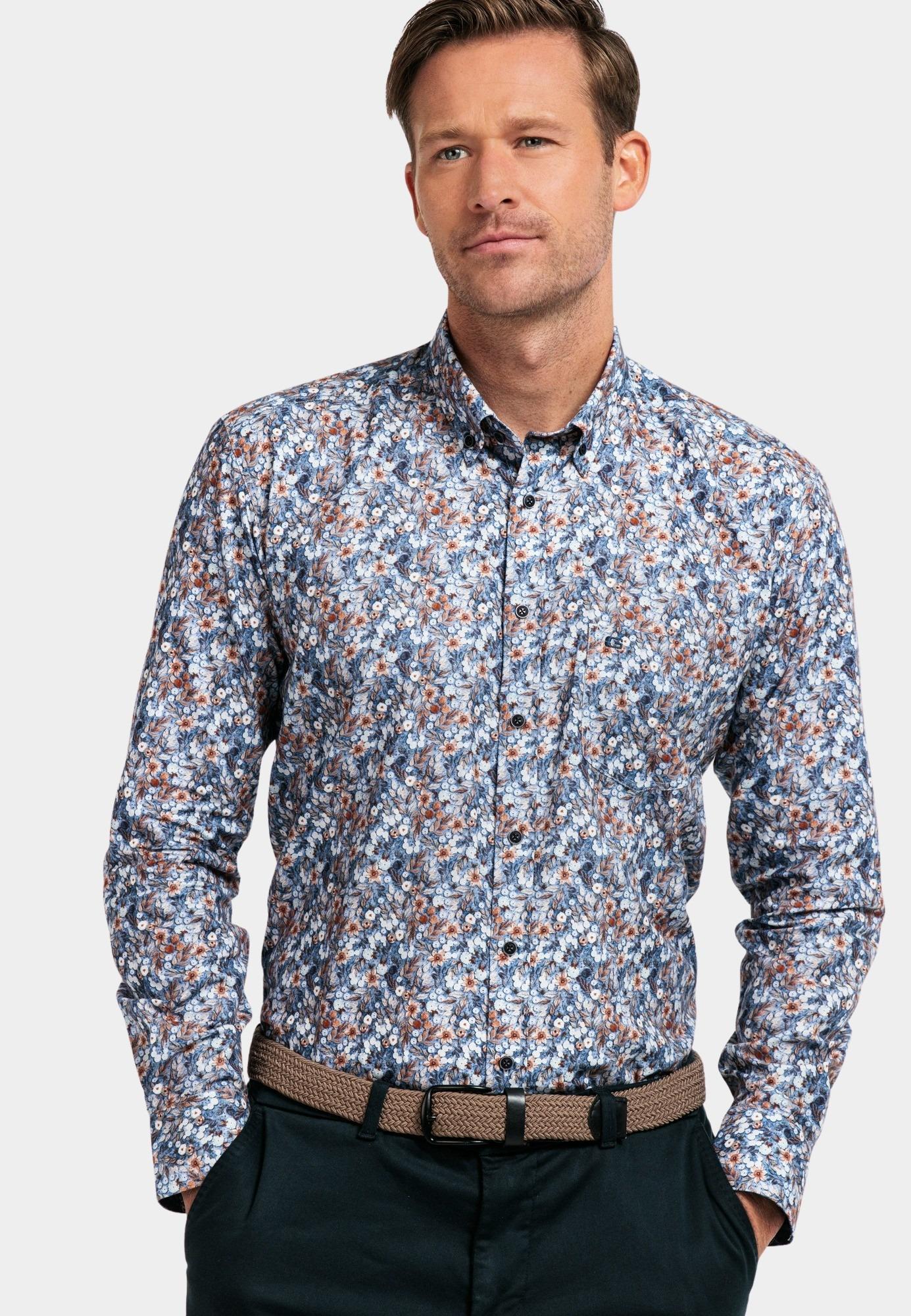 Giordano Casual hemd lange mouw Blauw Ivy, LS Button Down Autumn Pr 427039/61